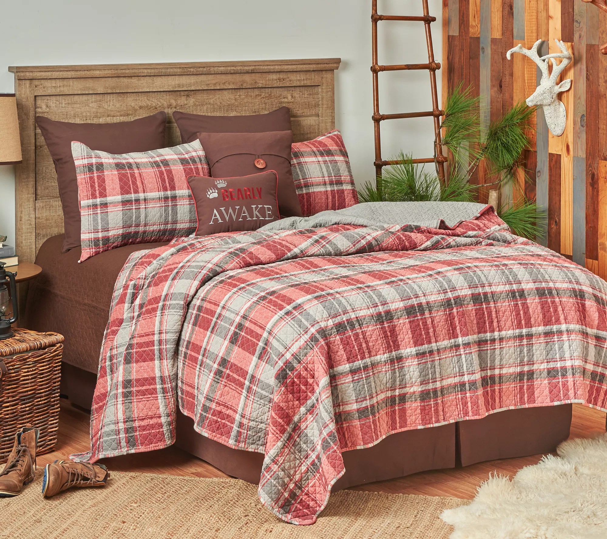 Saffron Plaid Twin Quilt Set by Valerie