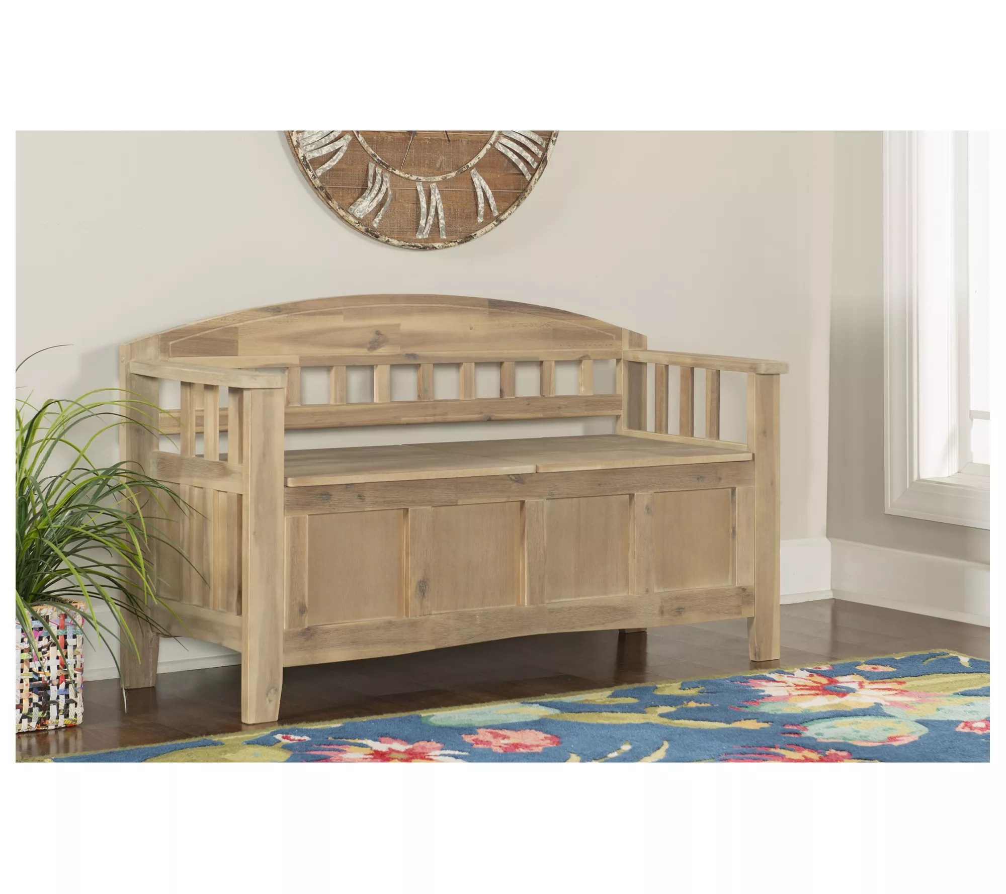 Linon Home Decor Ireland Acacia Storage Bench