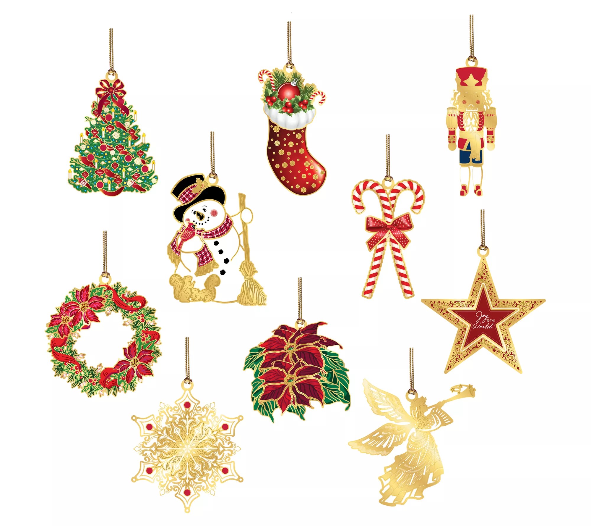 10Pc Set of Mini Christmas Ornaments