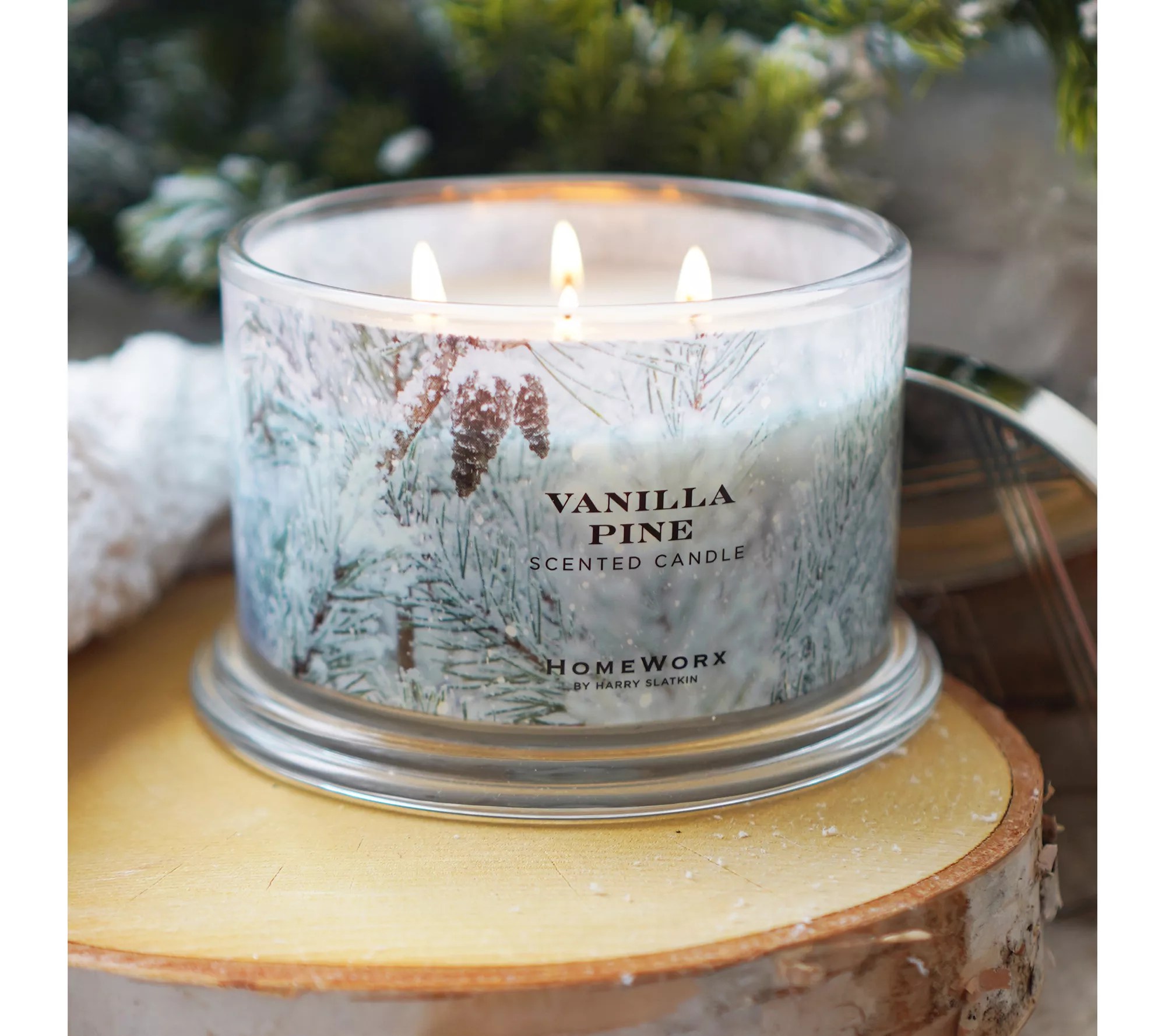 "As Is"HomeWorx by Harry Slatkin S/2 Vanilla Pine 18oz Candles