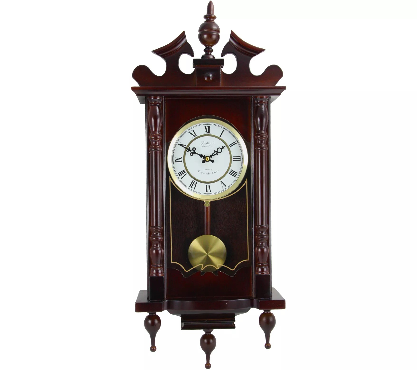 Bedford Clock 31" Cherry Oak Finish Chiming Wall Clock