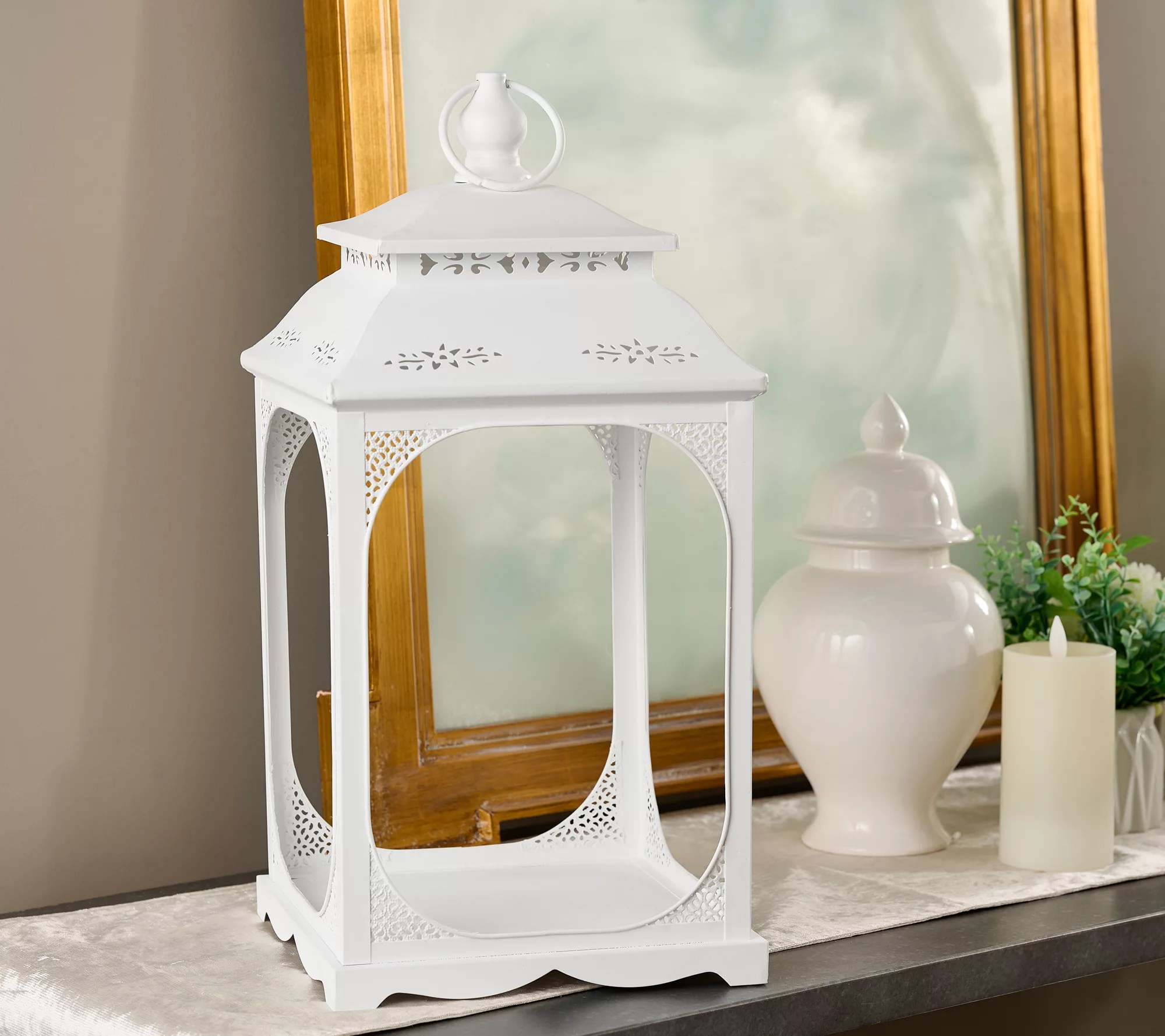 20" x 10" Open Concept Metal Lantern by Valerie