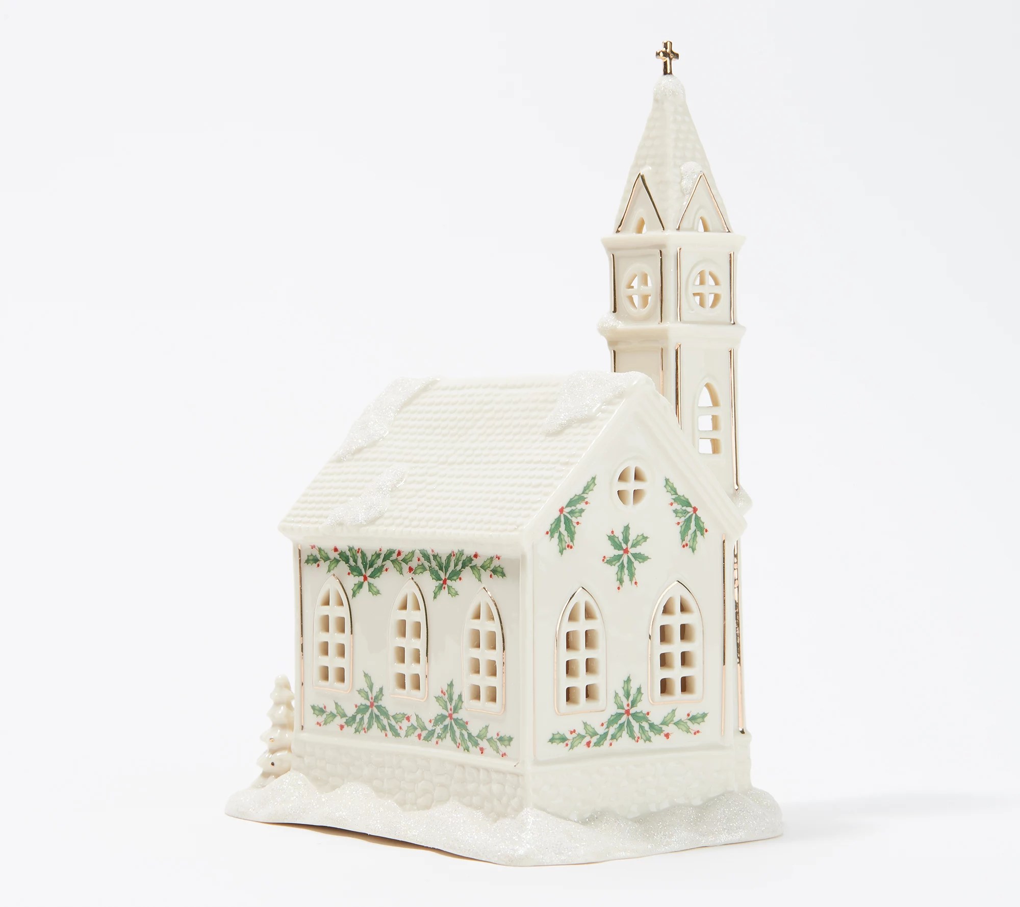 Lenox Lit Porcelain Holiday Village Figure with 24K Gold Accents