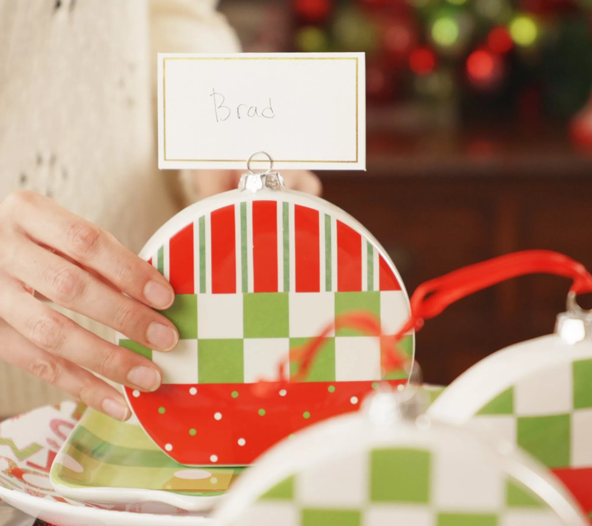 Temptations Holiday Centertaining S/5 Ceramic Recipe Ornament