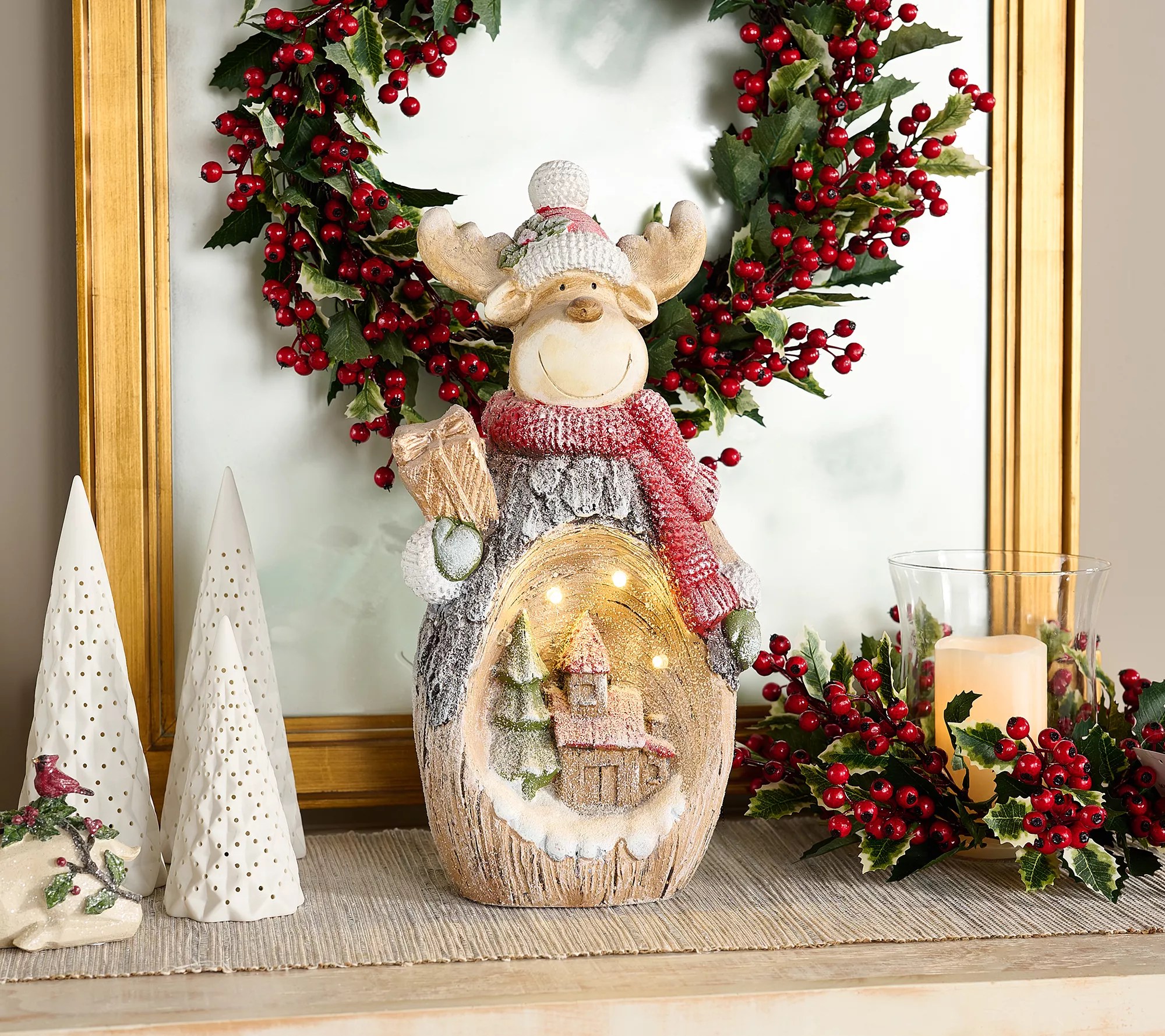 Home Reflections 18" Illuminated Character with Holiday Scene