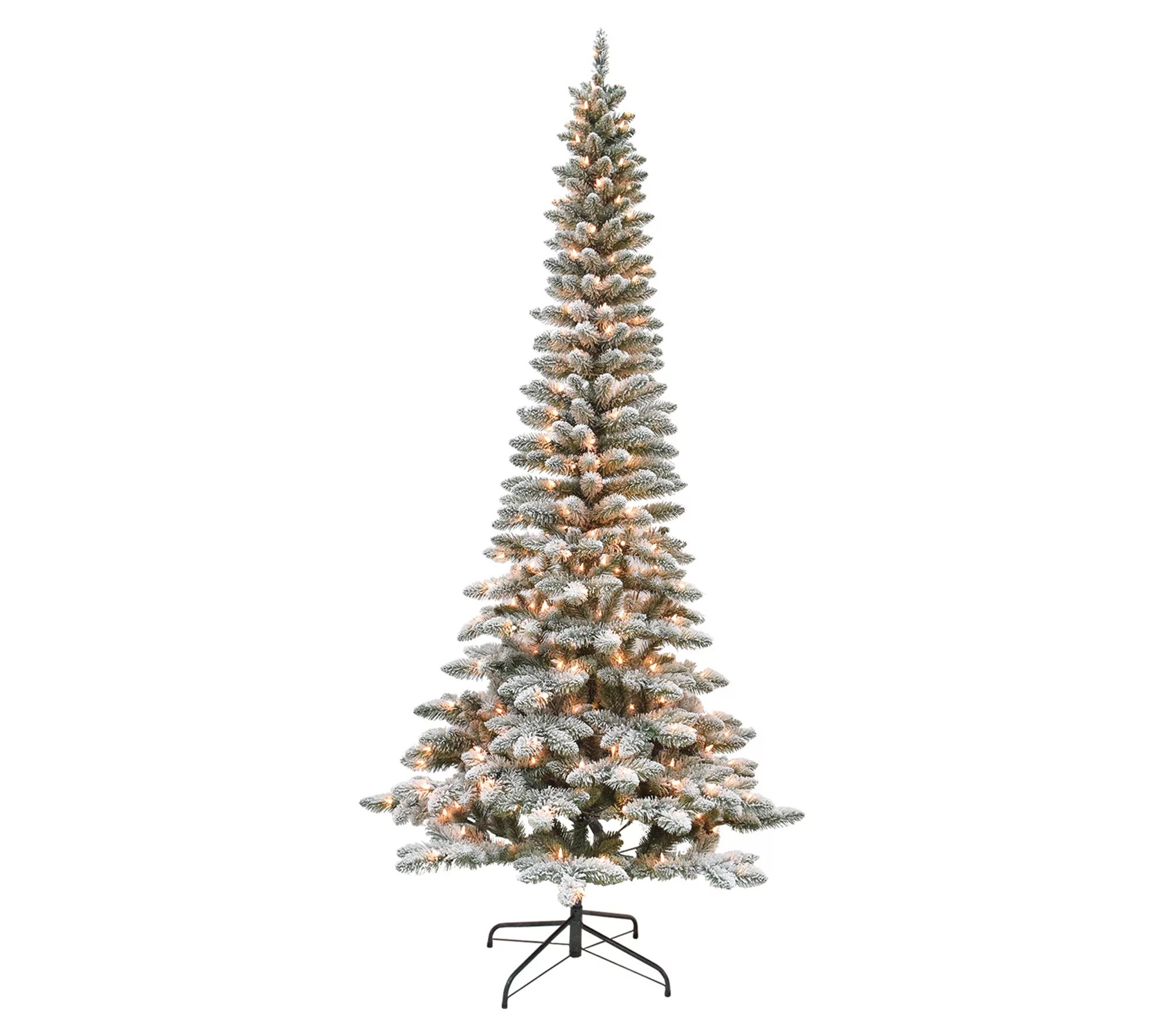 7.5' Flocked Pencil Tree With 250 lights by Santa's