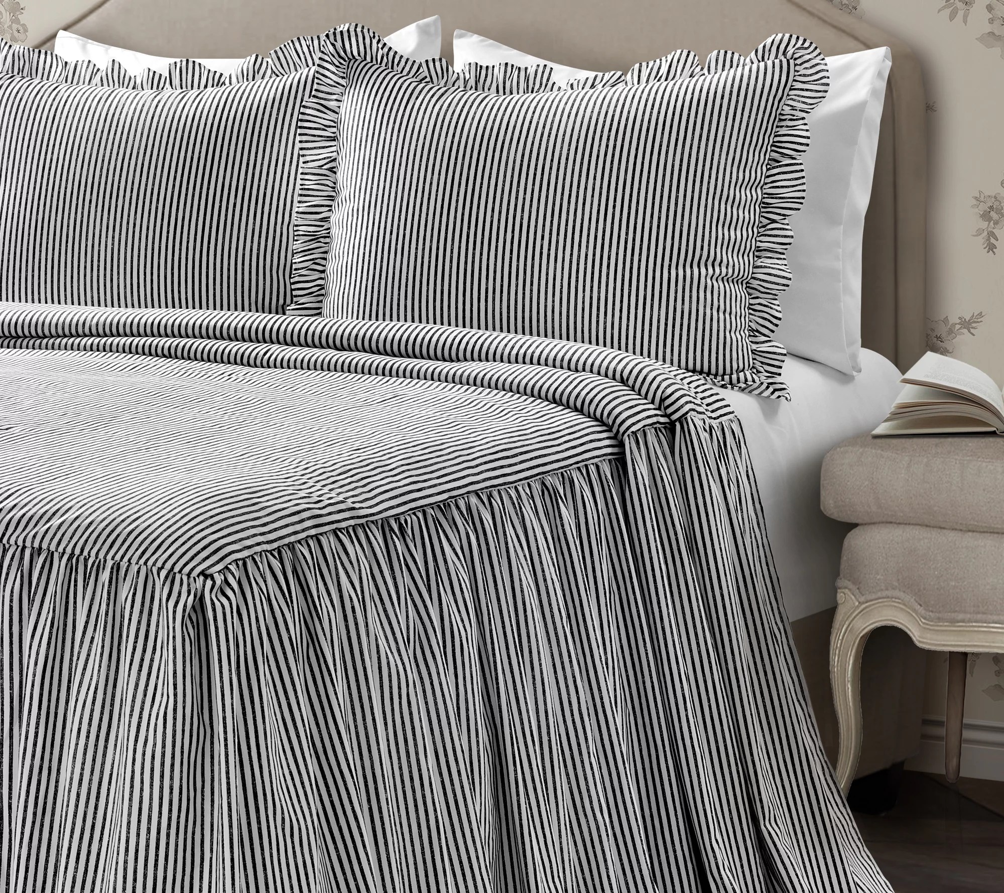 Ticking Stripe 3Piece King Bedspread by Lush Decor