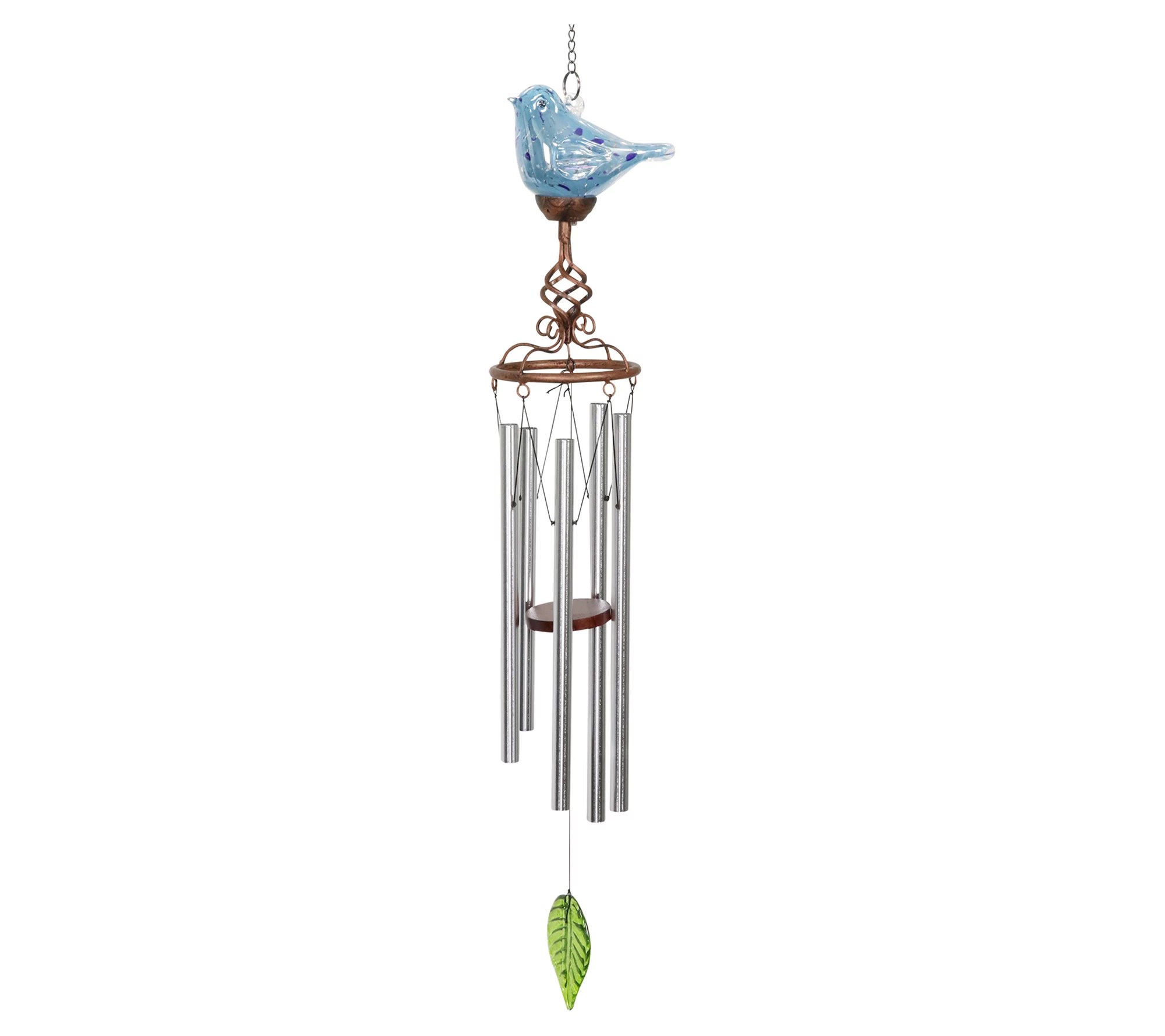 Solar Glass Bird Wind Chime by Exhart