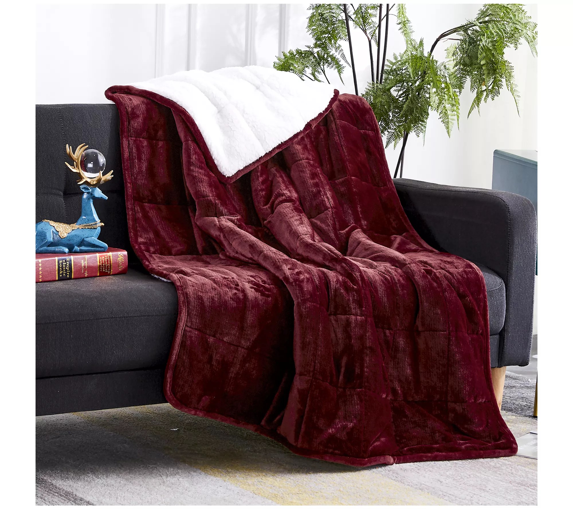 Rejuve 6lb Kids Velvet to Sherpa Weighted Throw Blanket