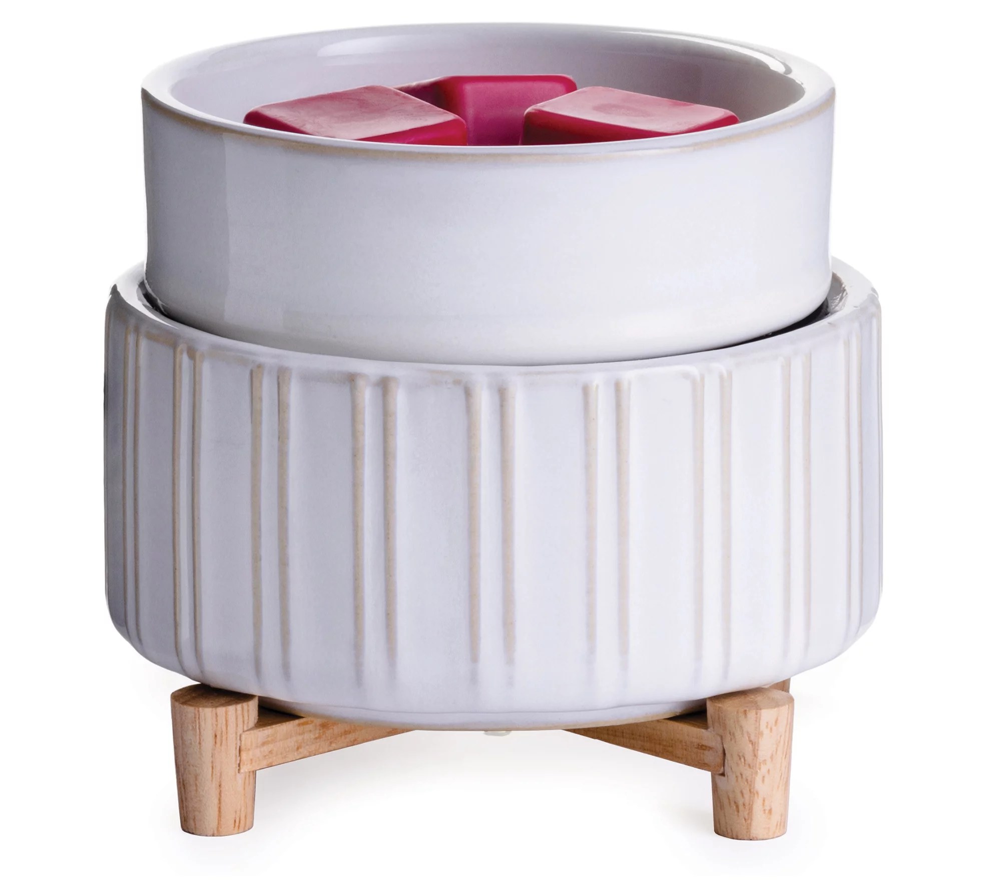 Candle Warmers Fragrance Warmer Ceramic & Wood