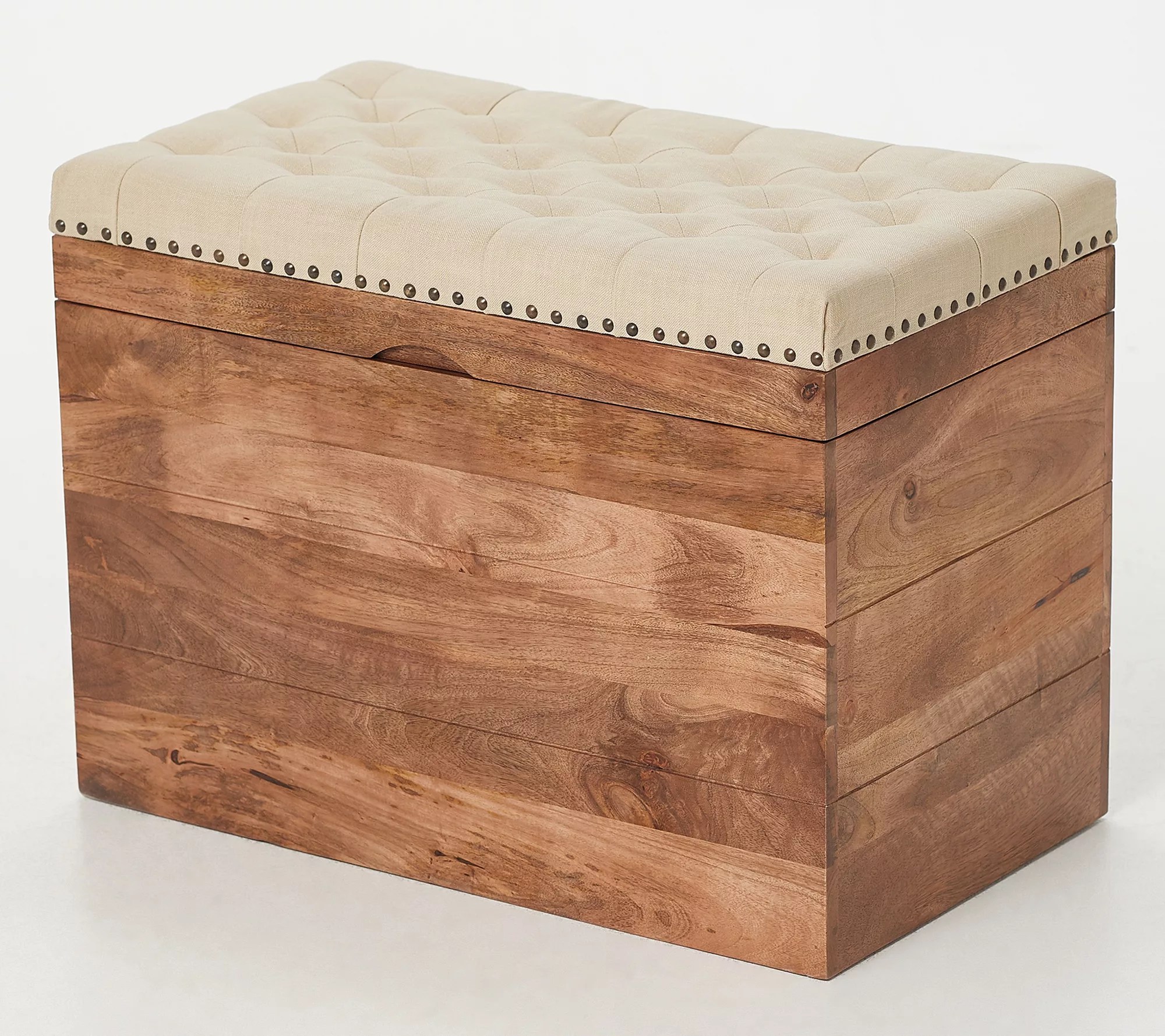 Home Reflections Mango Wood Storage Ottoman