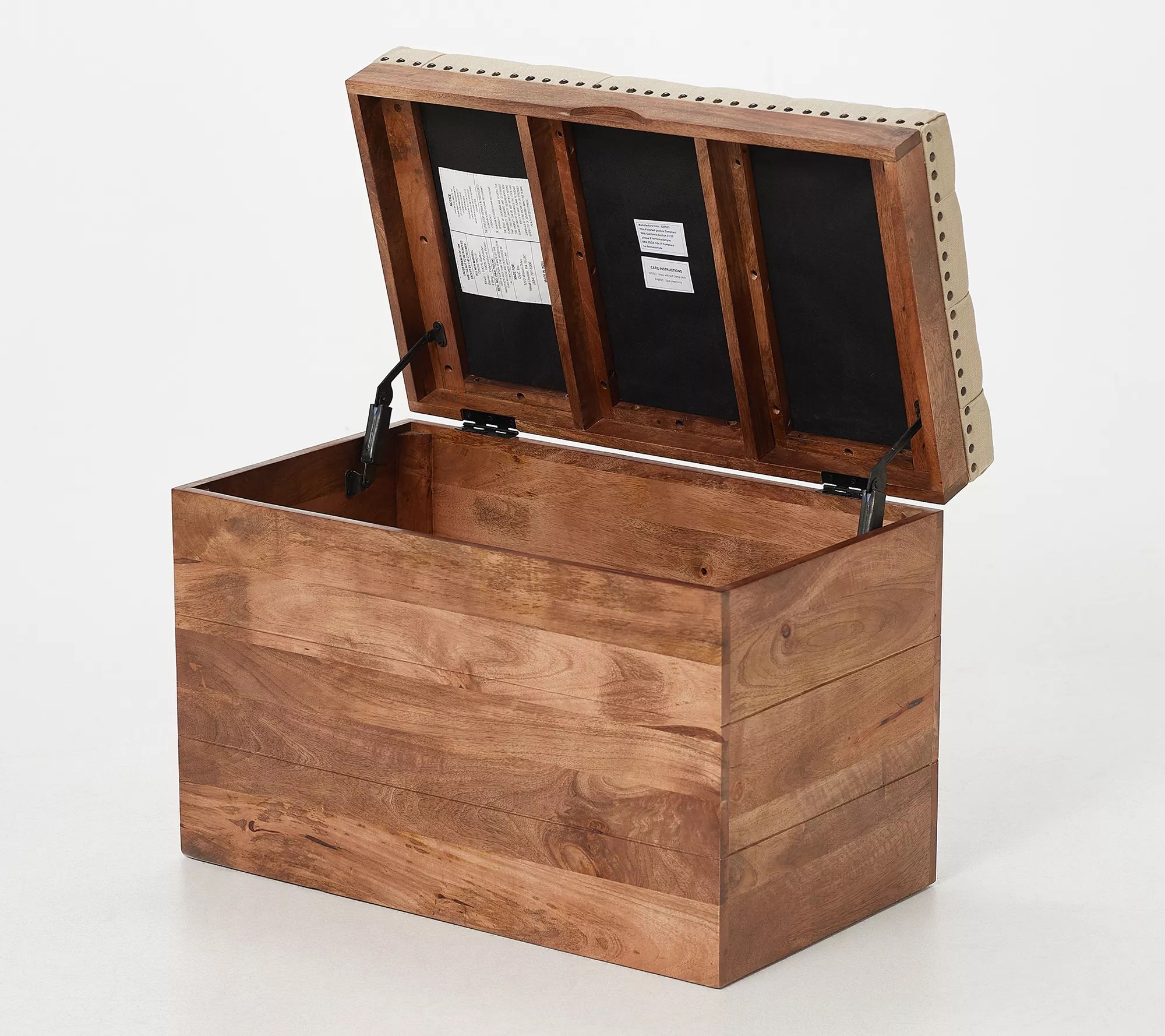 Home Reflections Mango Wood Storage Ottoman