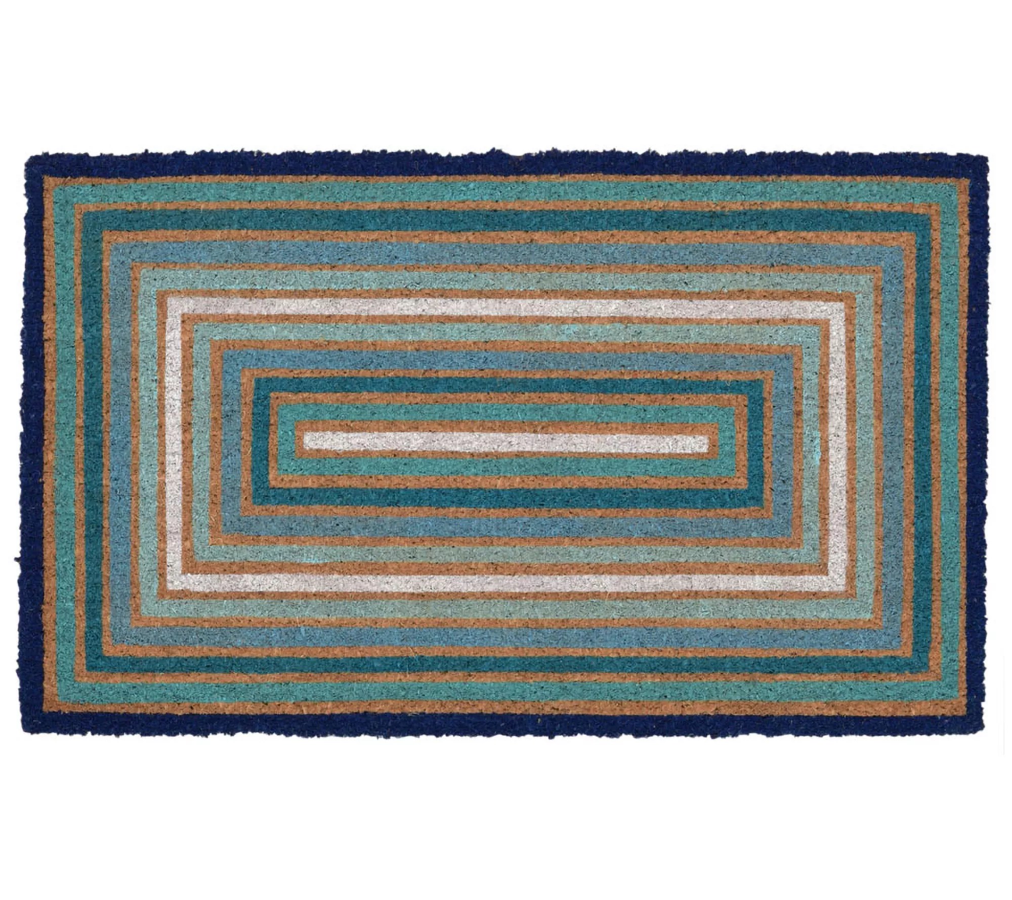 Liora Manne Natura Boxes Outdoor Mat Blue 18" x30"