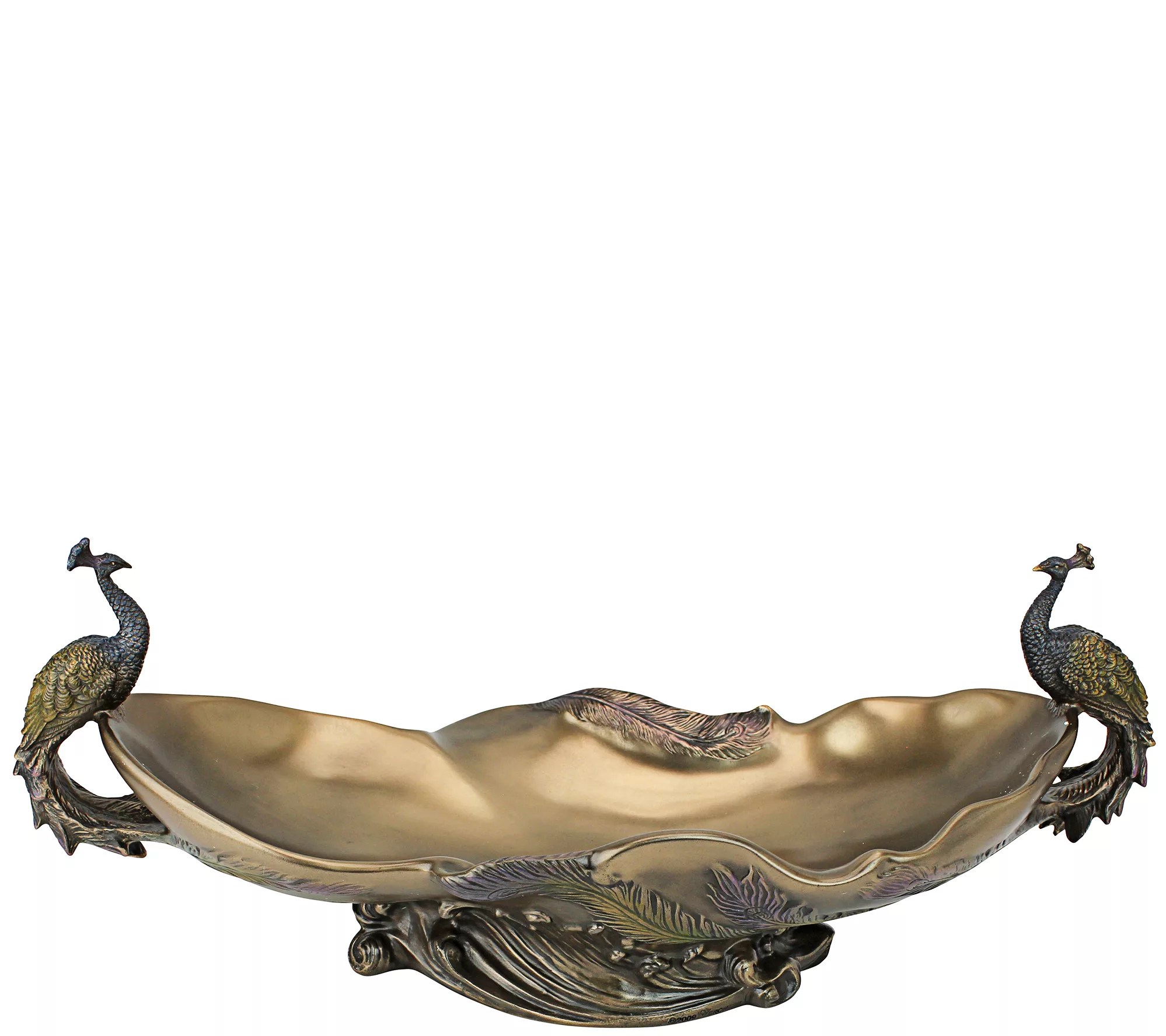 Design Toscano Peacocks Sculptural Decorative Centerpiece Bowl