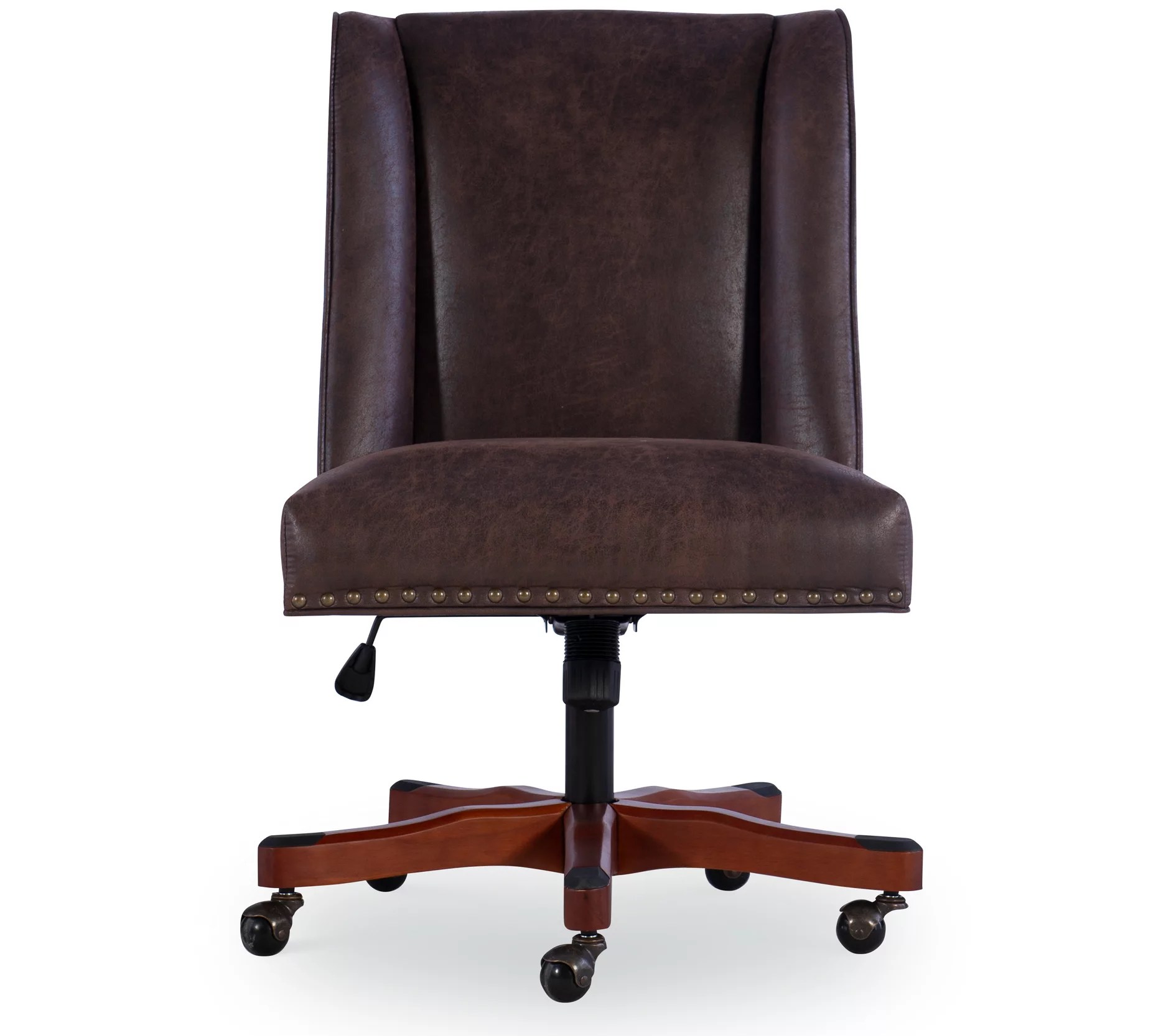 Linon Home Walker Comfortable Leather Home Office Desk Chair