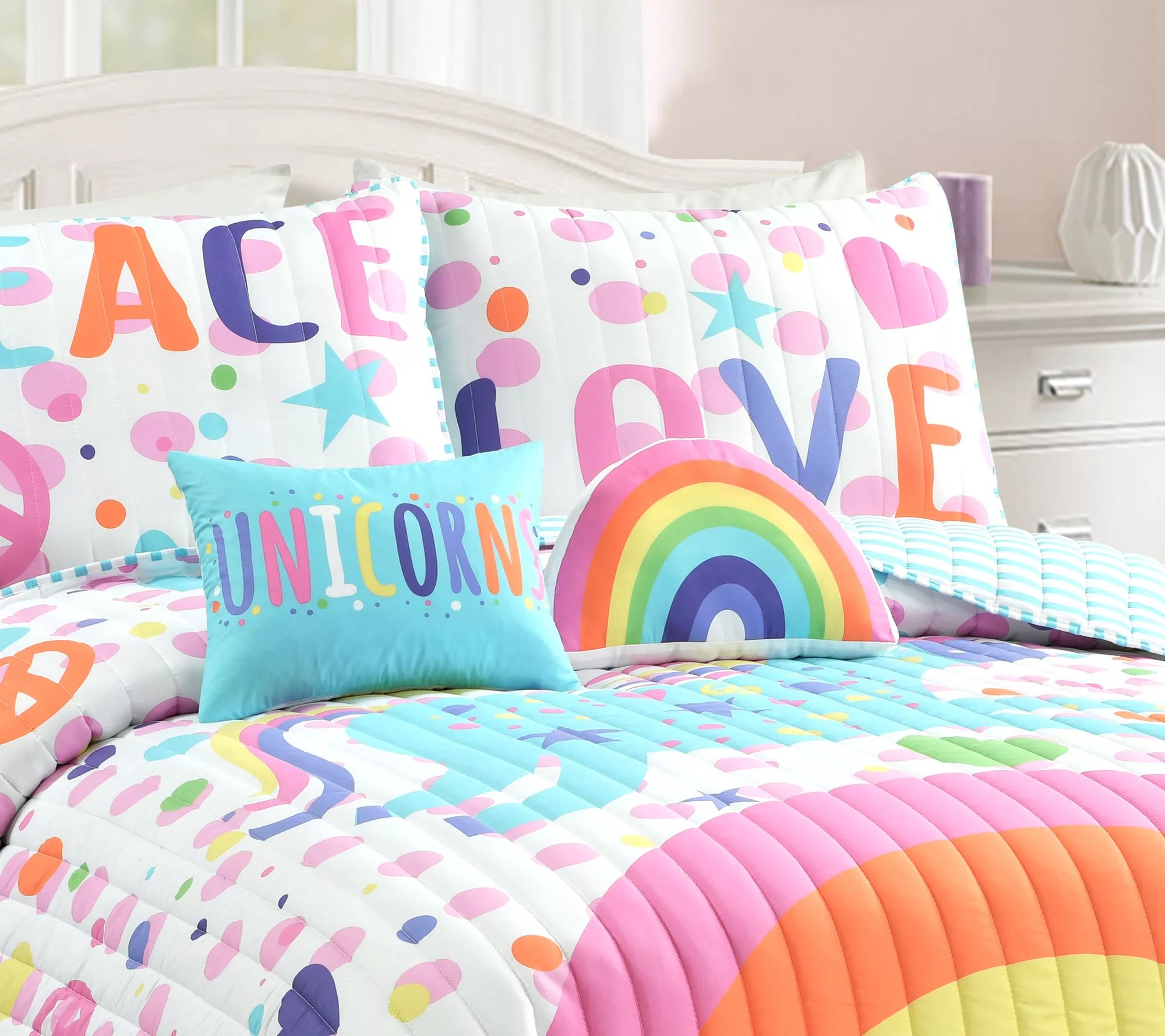Unicorn Rainbow Full/Queen Quilt Set by Lush Decor