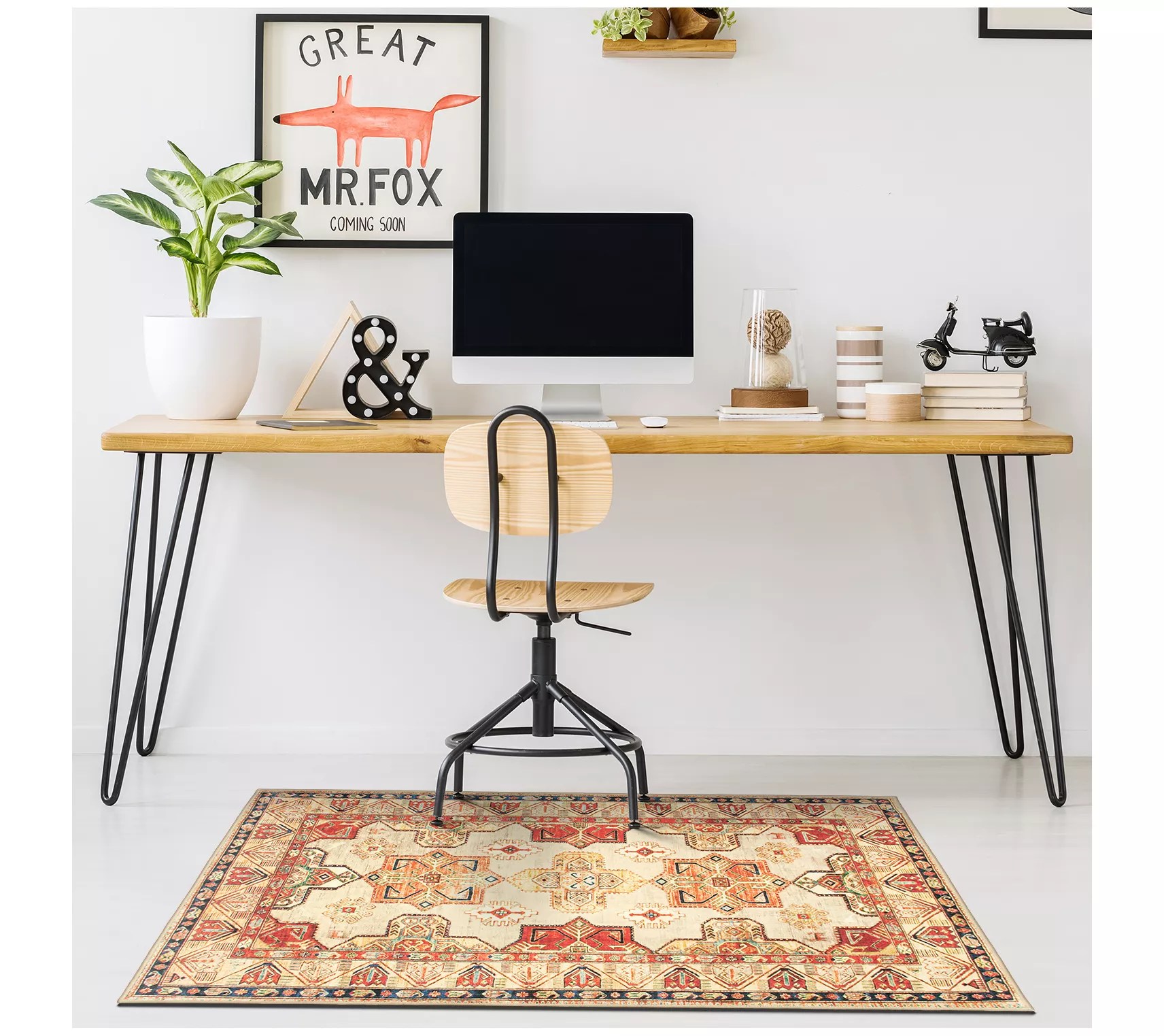 My Magic Carpet Washable Rug Ottoman Natural 3'X5'