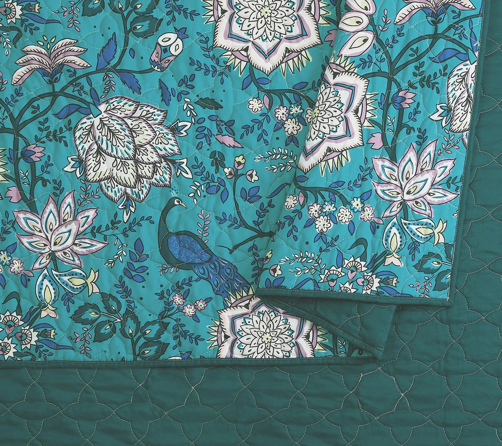 Vera Bradley Peacock Garden 3Piece King QuiltSet