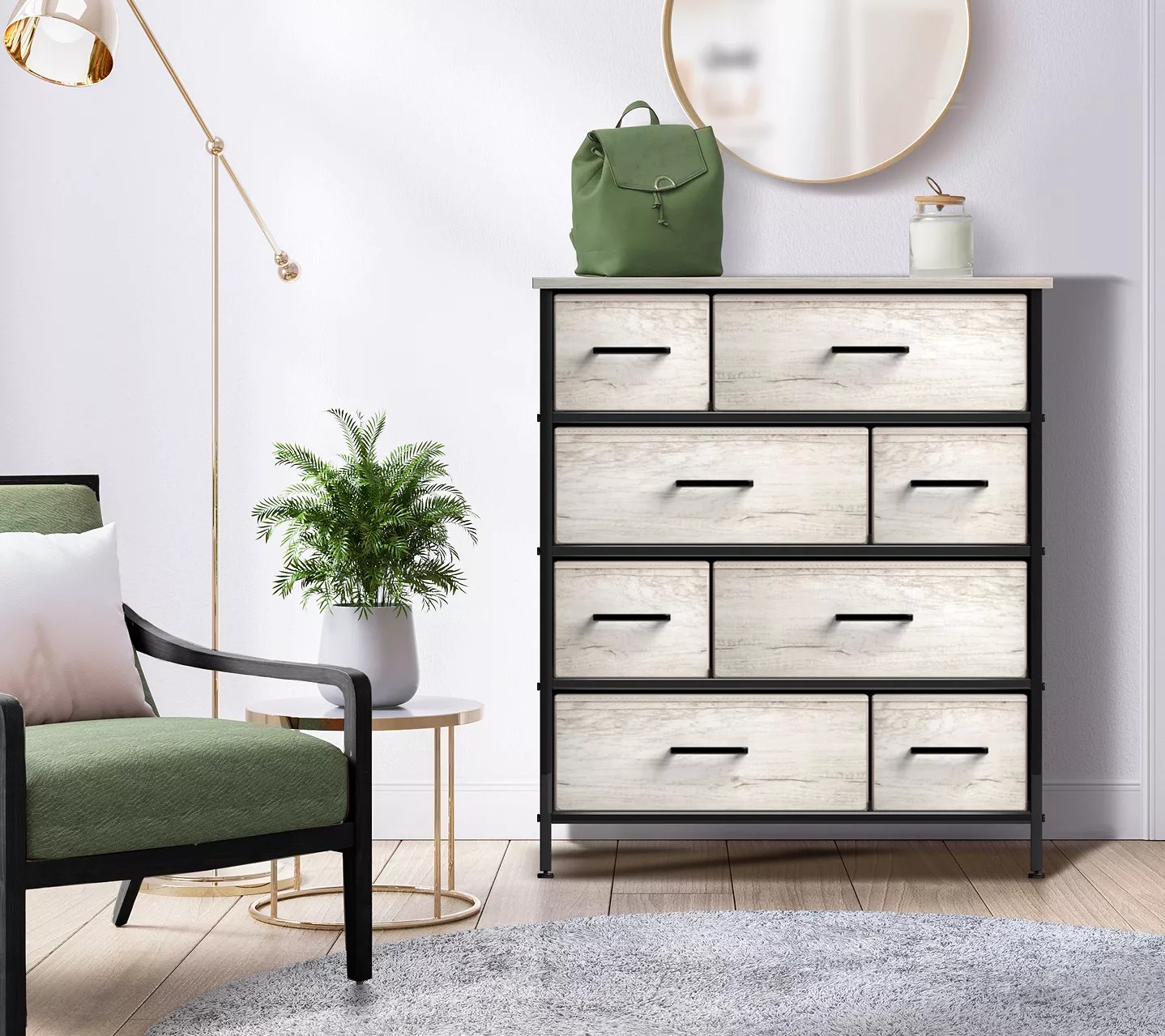 Sorbus Dresser with 8 Faux Wood Drawers