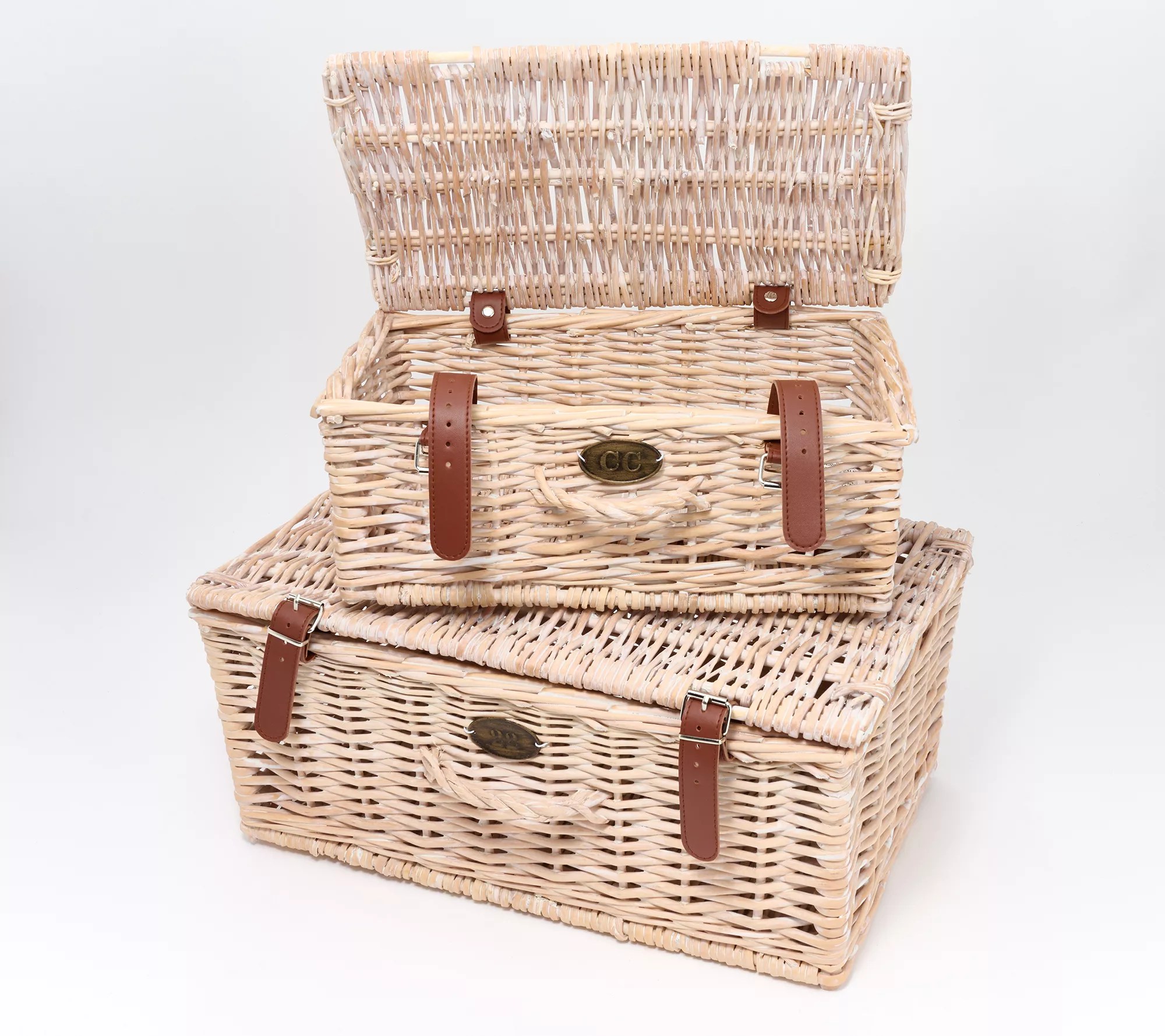 Cozy Cottage by Liz Marie Set of 2 Nested Willow Trunk Storage Baskets