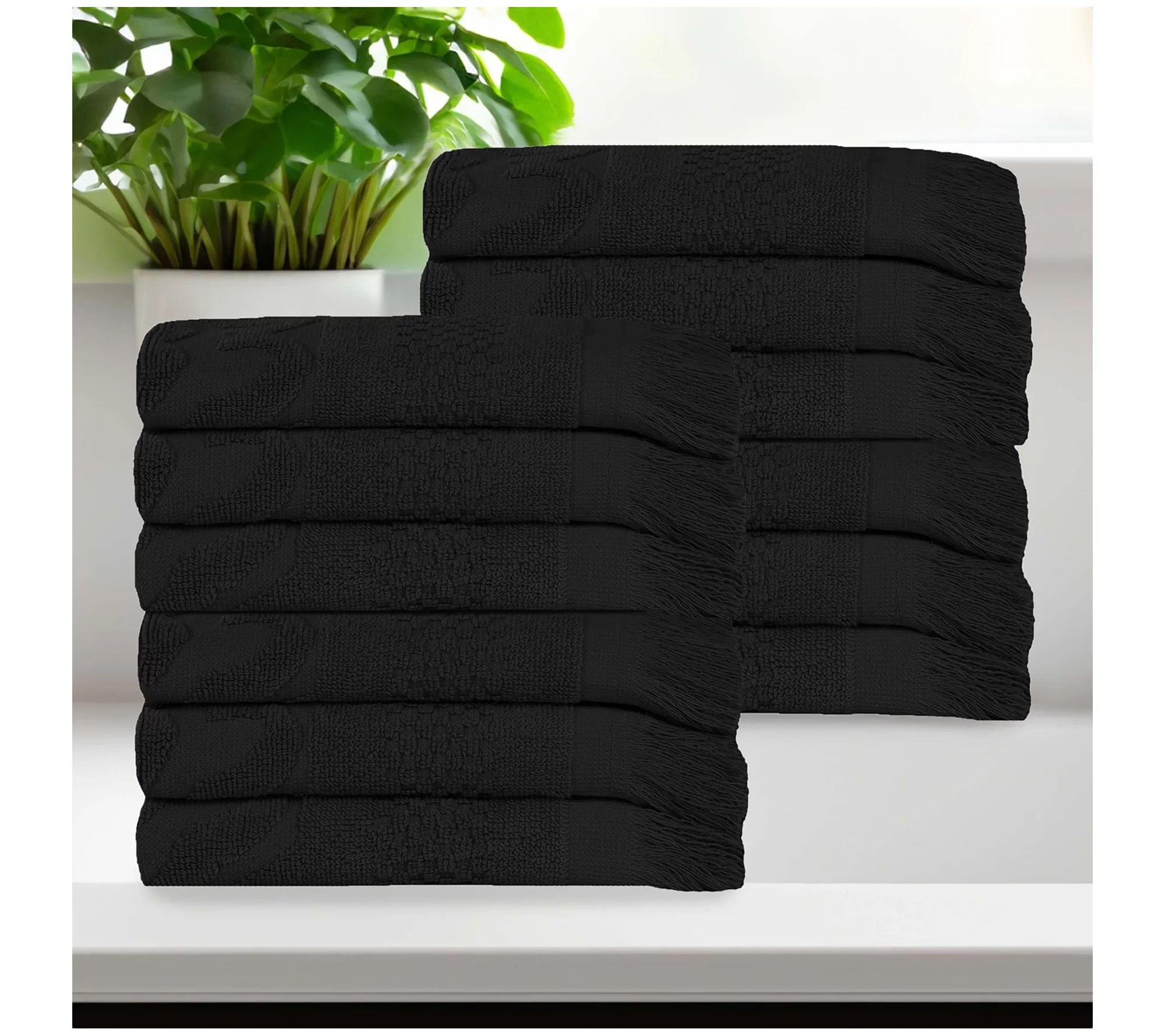 Superior Rolla Cotton Geometric Jacquard Face Towel Set of 12