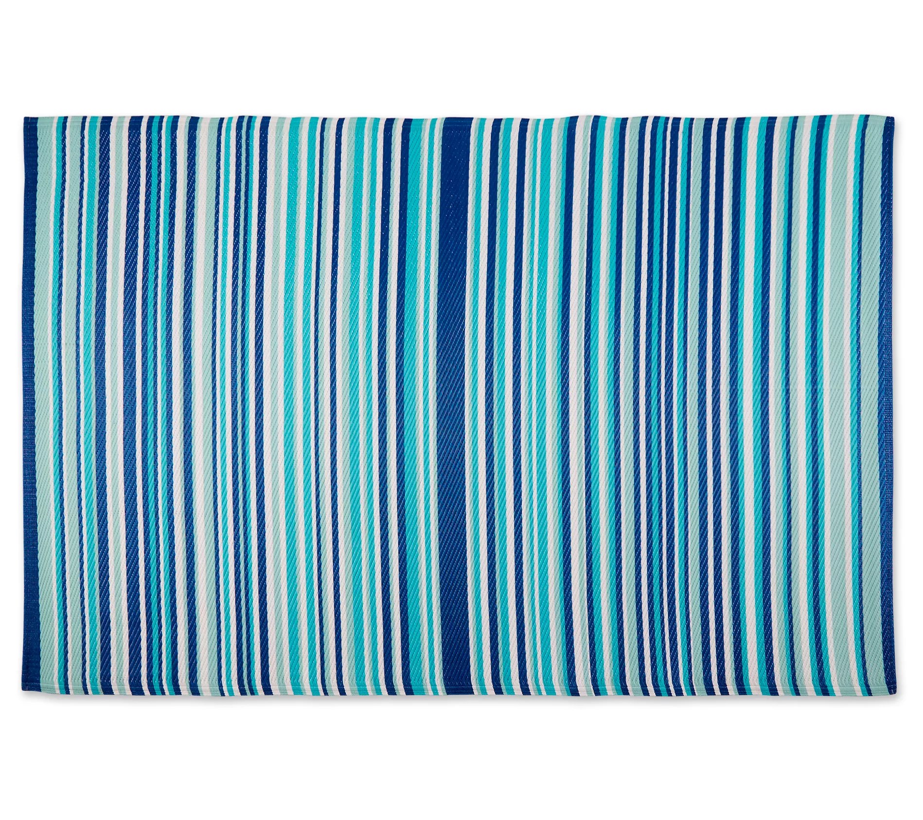 Design Imports Multi Tone Stripe Outdoor Rug 4' x 6'