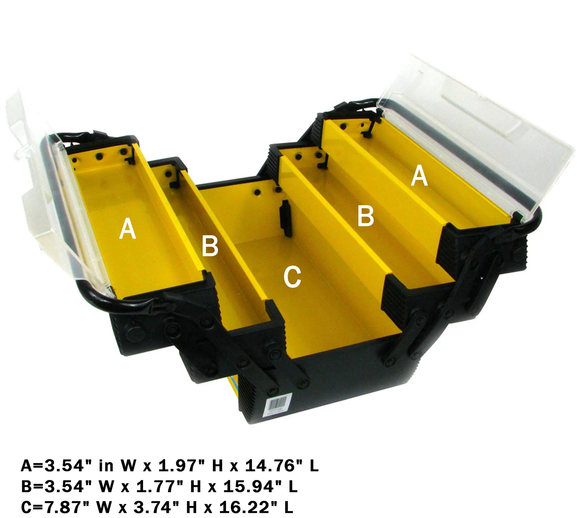 Stalwart Portable Tool Box Rugged Tacklebox w/3 Tiers
