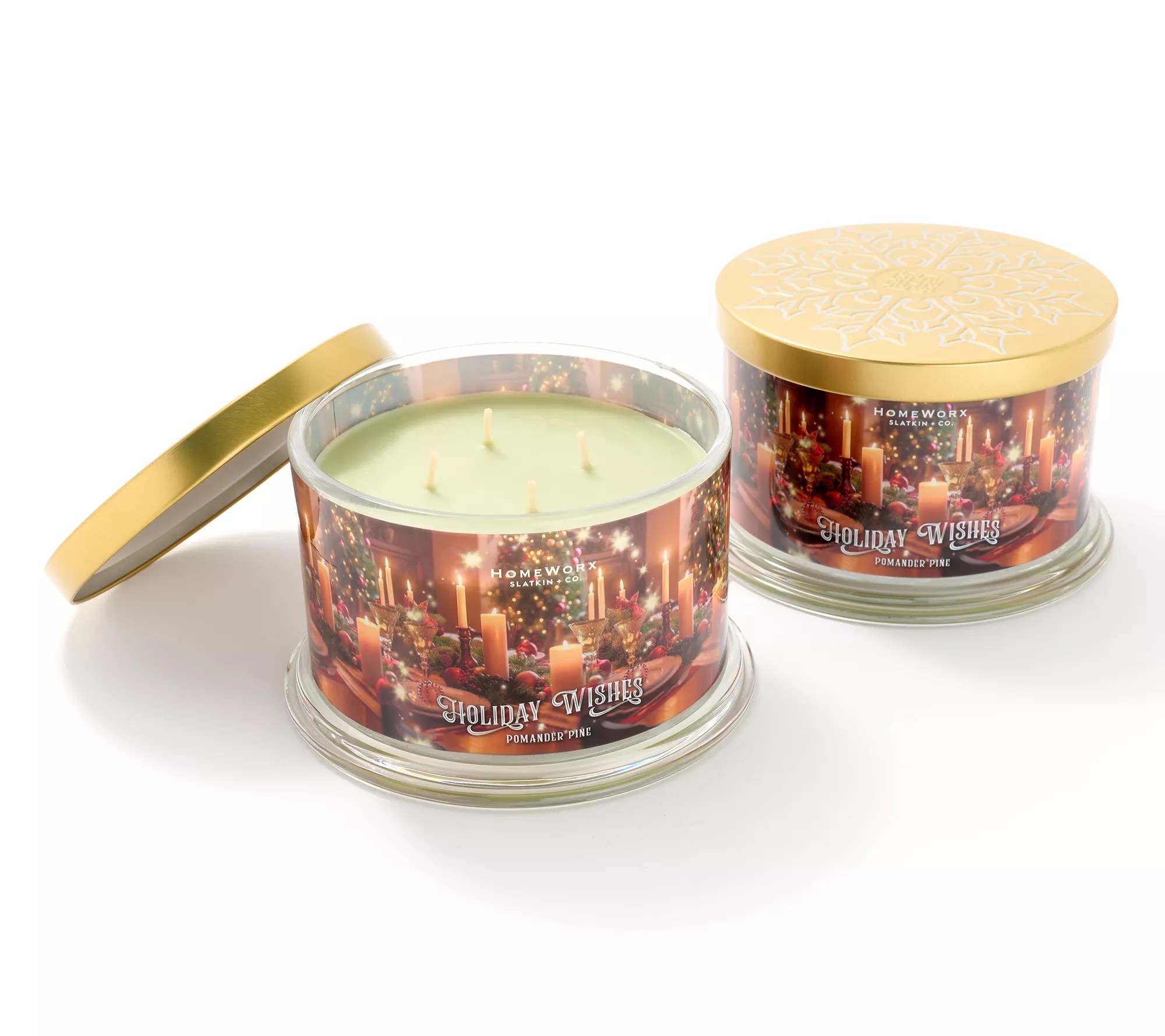 HomeWorx by Slatkin + Co. Set of 2 18oz. Holiday Wishes Candles