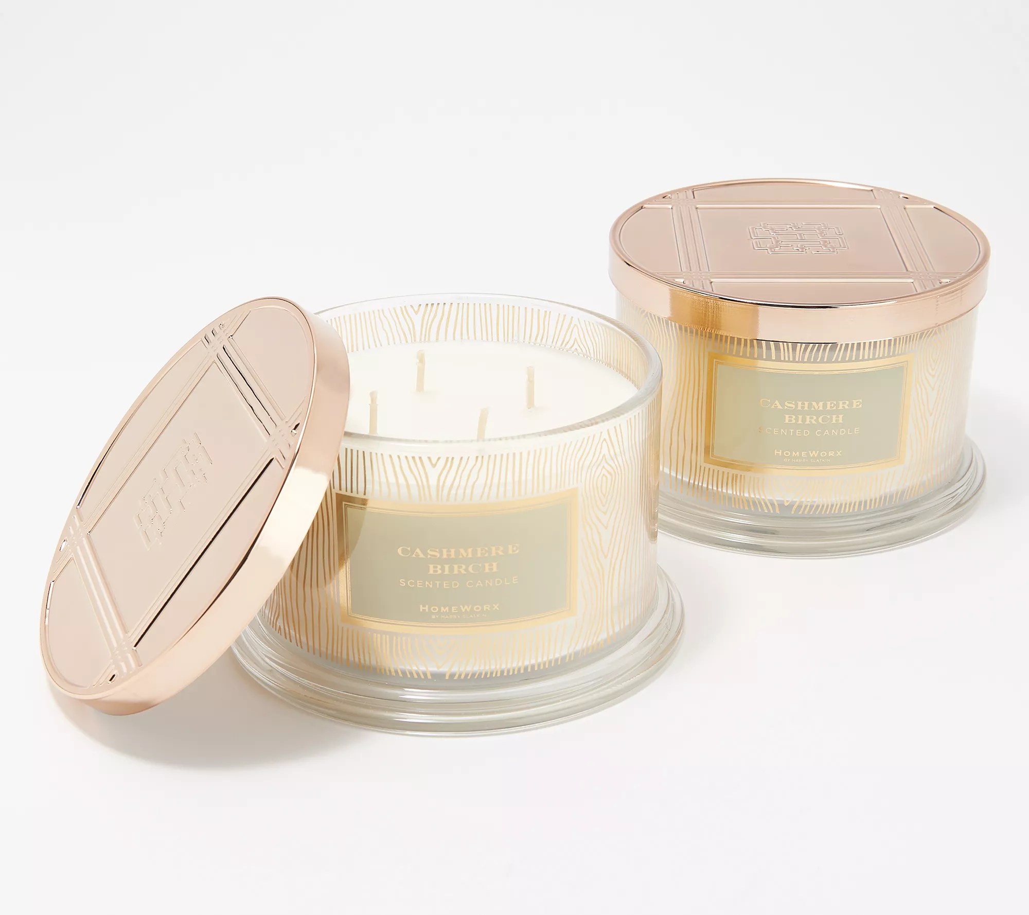 "As Is" HomeWorx by Harry Slatkin S/2 Cashmere 4Wick Candles