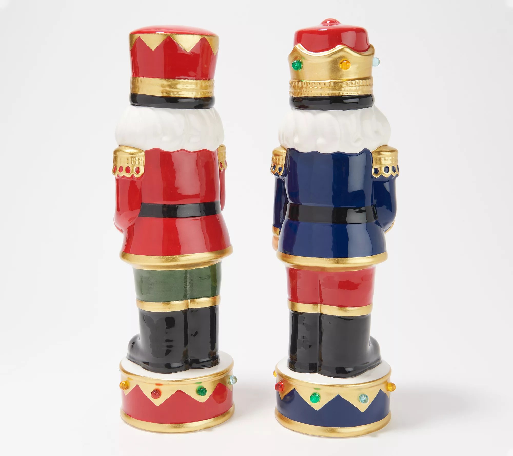 Mr. Christmas Set of 2 12" Ceramic Nostalgic Nutcrackers