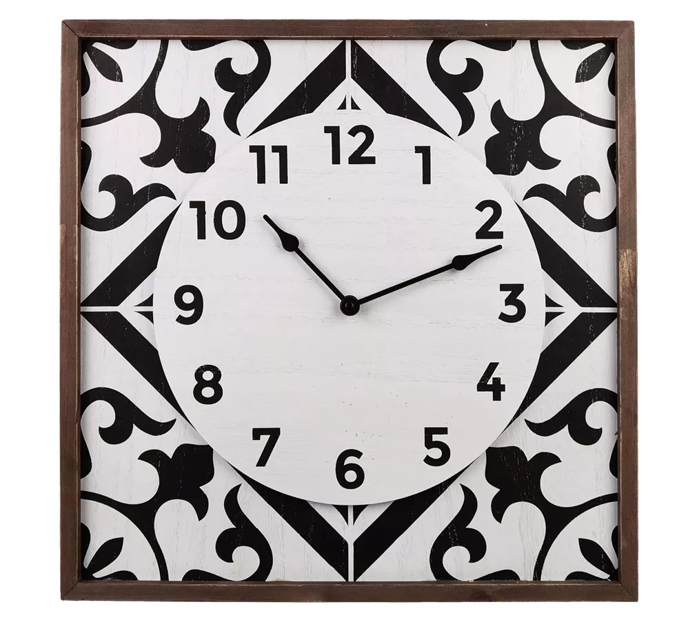 Young's, Inc. BatteryOperated WoodFramed Square Wall Clock