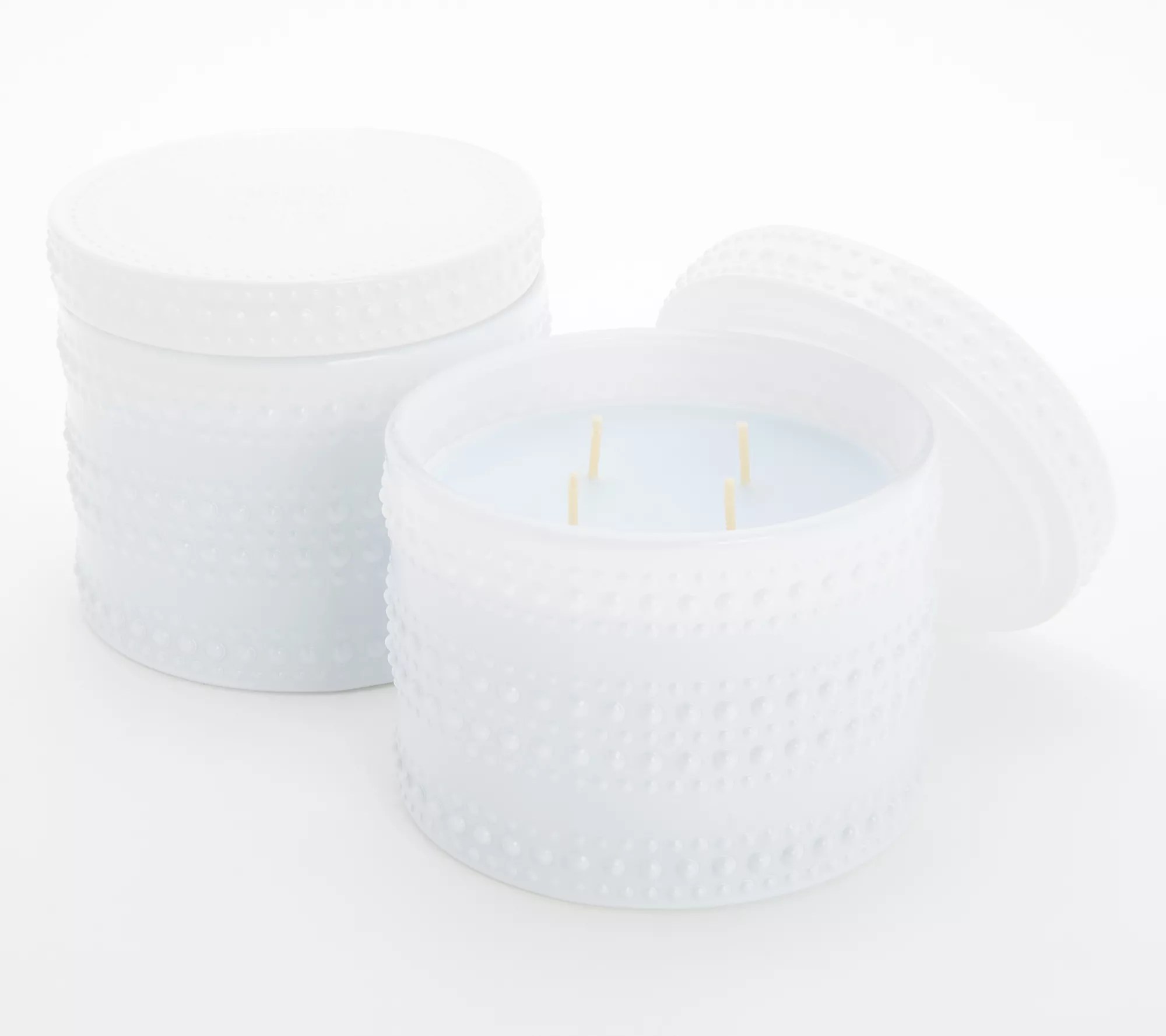 HomeWorx by Slatkin & Co. S/2 Cool Winter Day Hobnail Candles