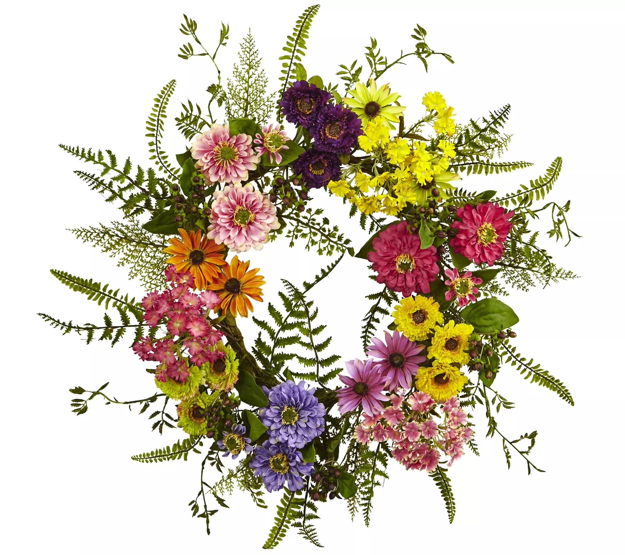 Mixed Flower Wreath by Nearly Natural
