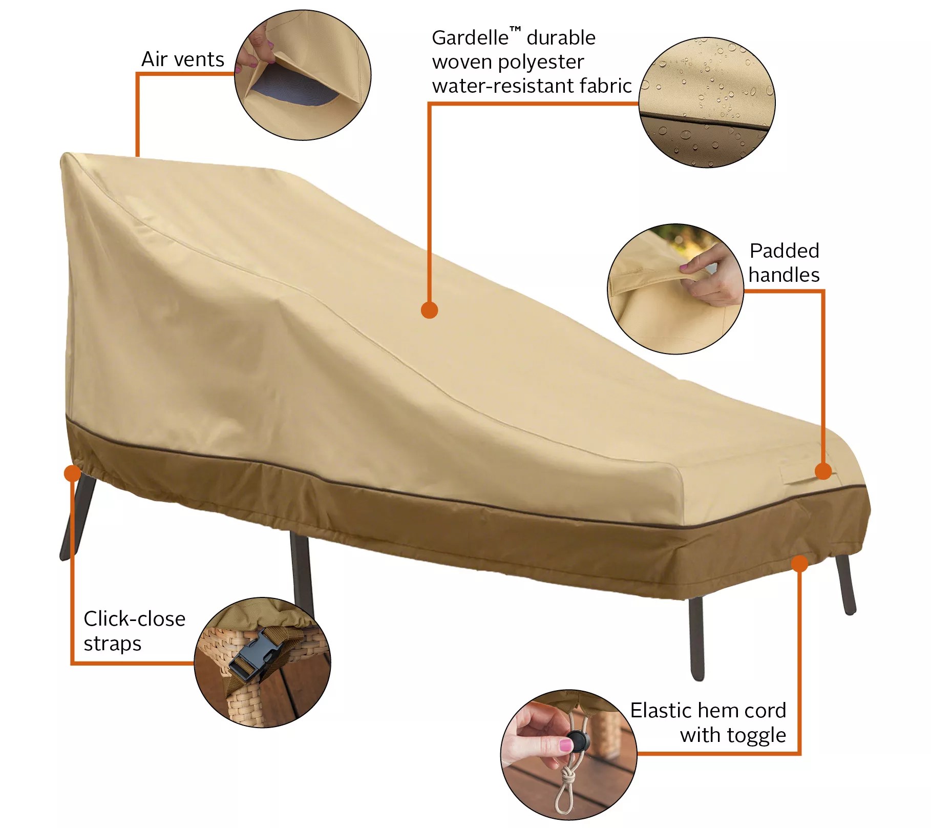 Veranda Patio Chaise Lounge Cover by Classic Accessories