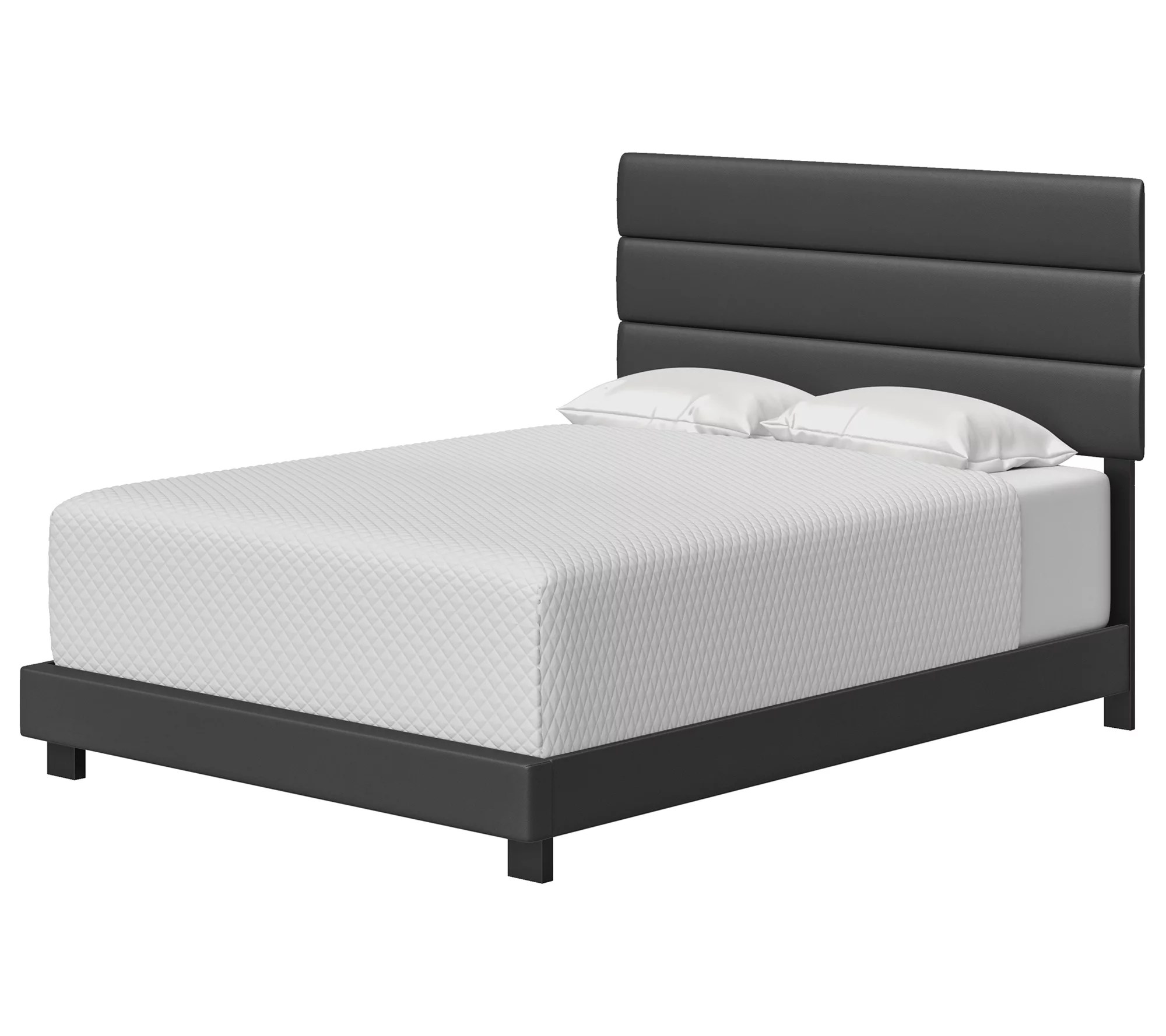 Napoli FauxLeather 4Slat Bed Frame with Headboard King