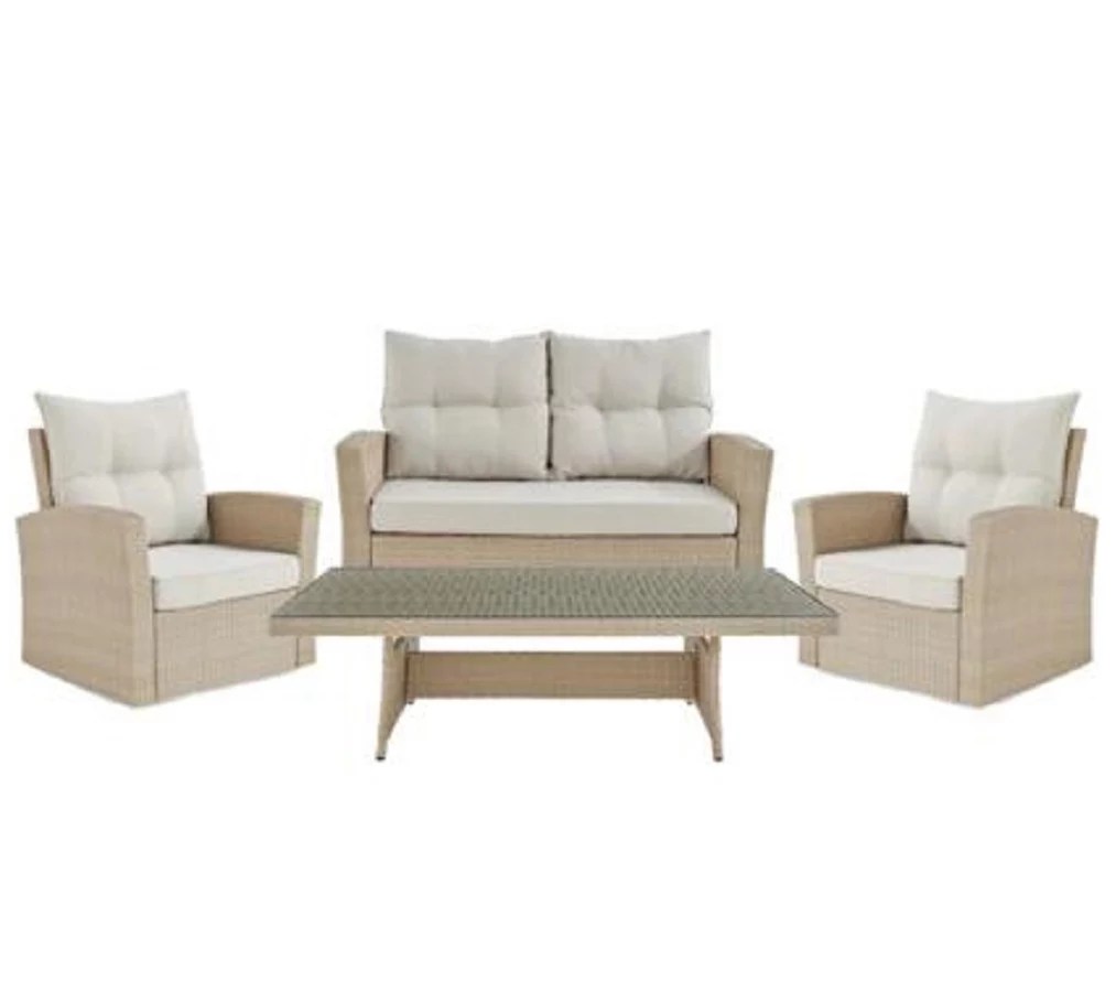 Alaterre Furniture Canaan DeepSeat 4Piece Outdoor Set