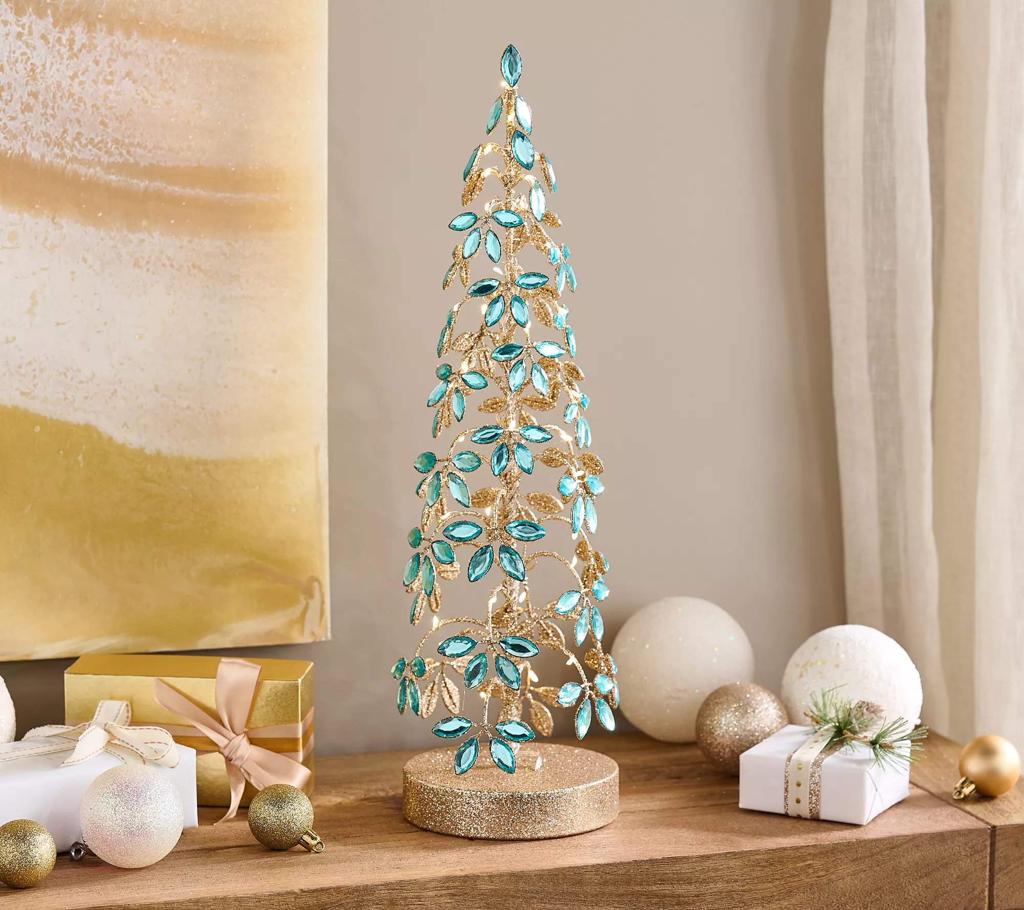 "As Is" 18" Illuminated Tree with Faceted Gems by Valerie