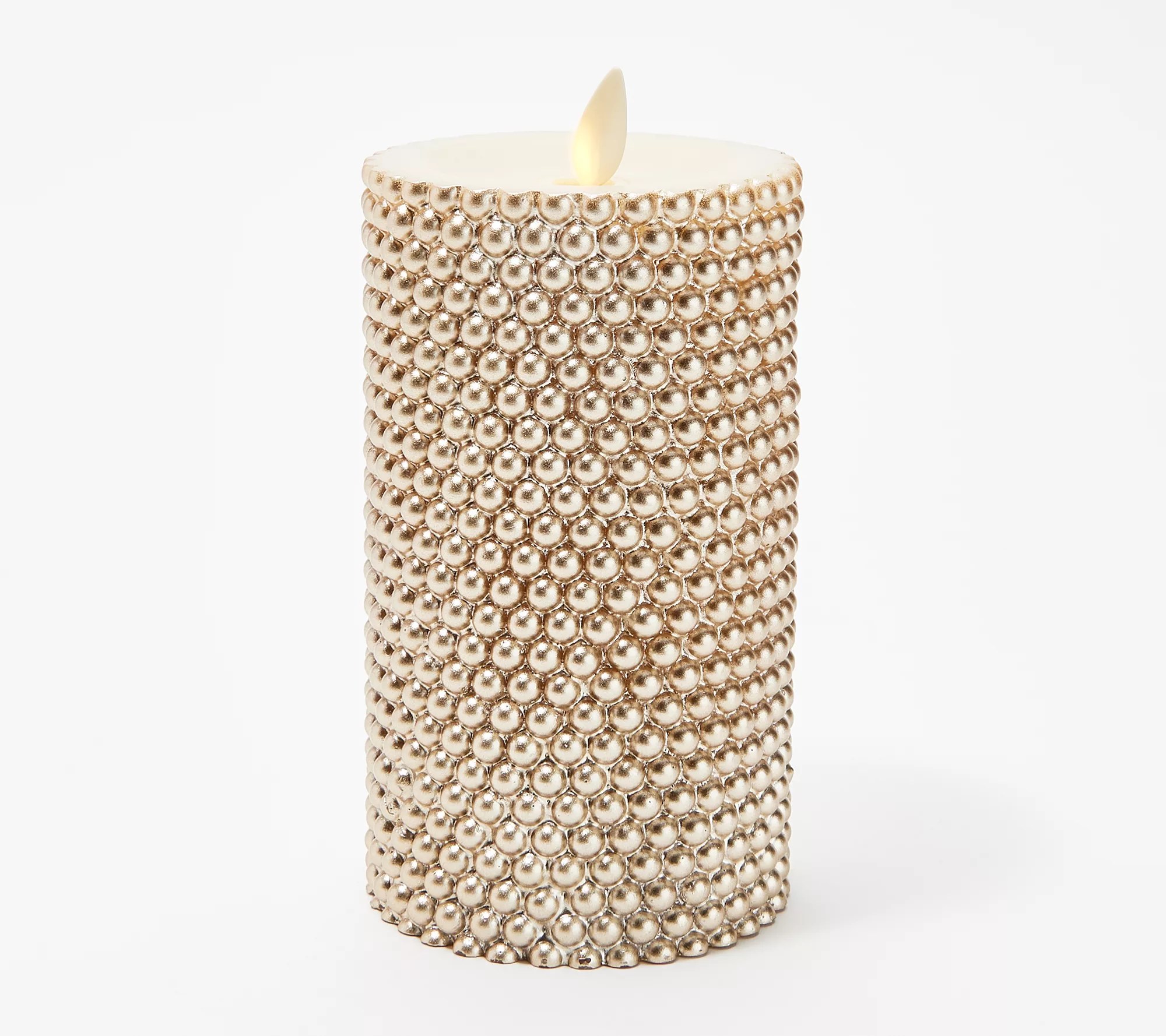Luminara S/2 4" and 6" Pearl Embossed Pillar Candles with Remote