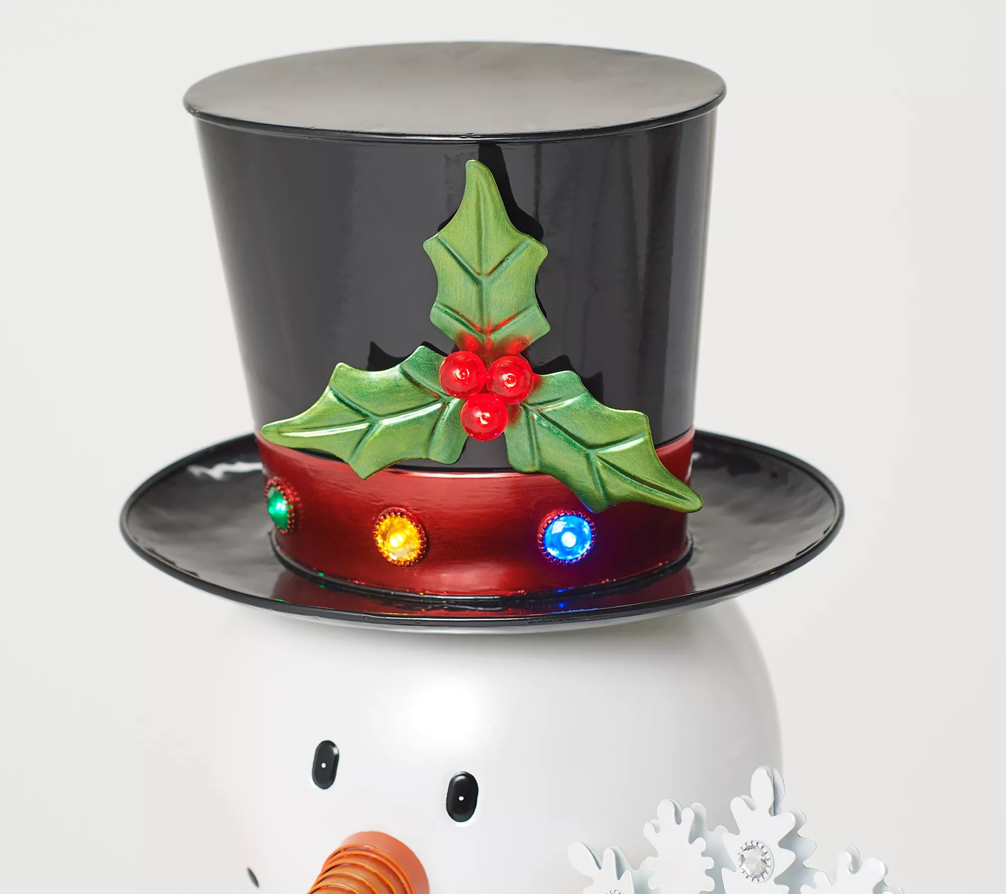 Kringle Express Oversized Metal Illuminated Snowman Figure with Scarf