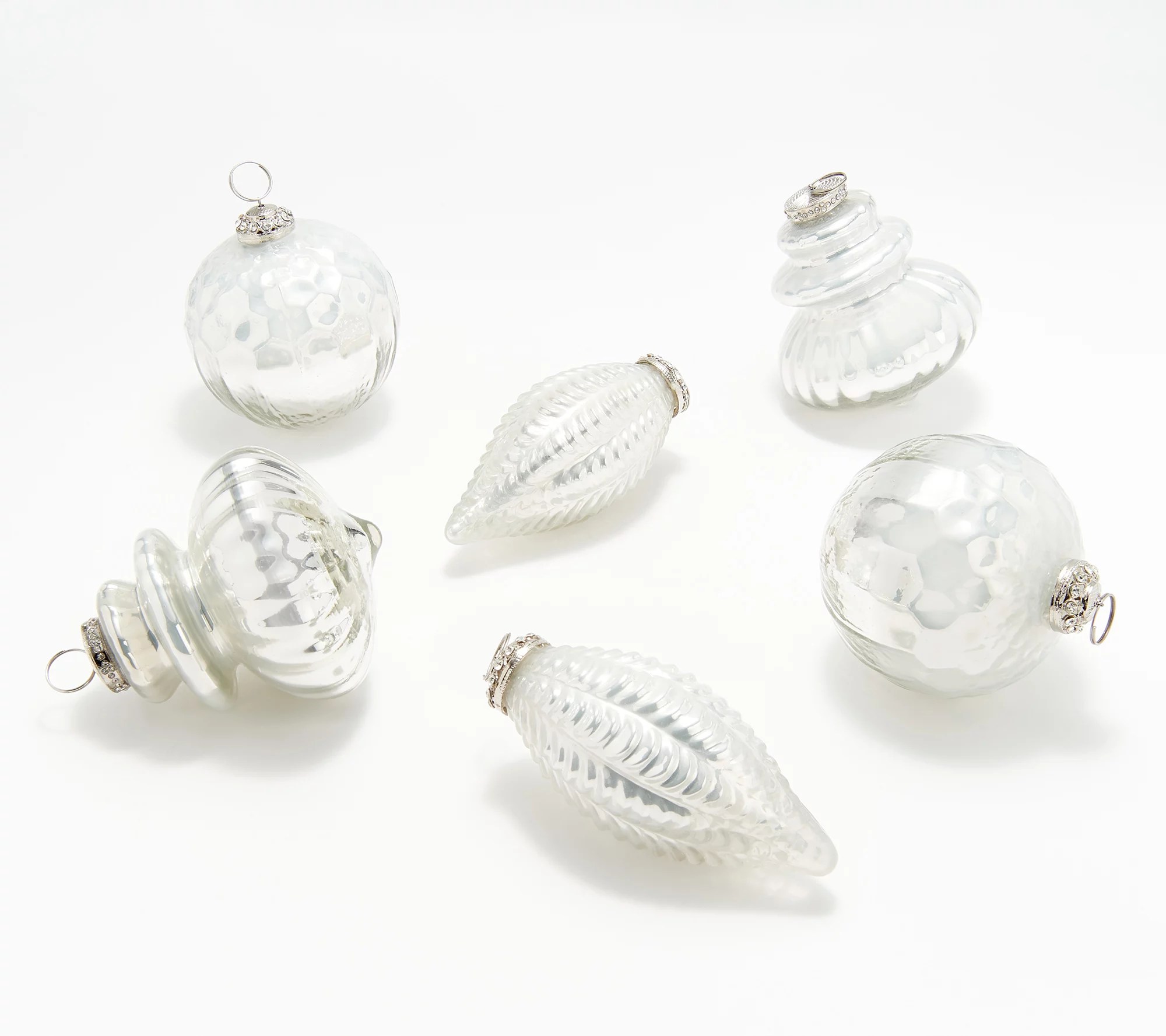 Home Reflections Set of 6 Glass Ornaments