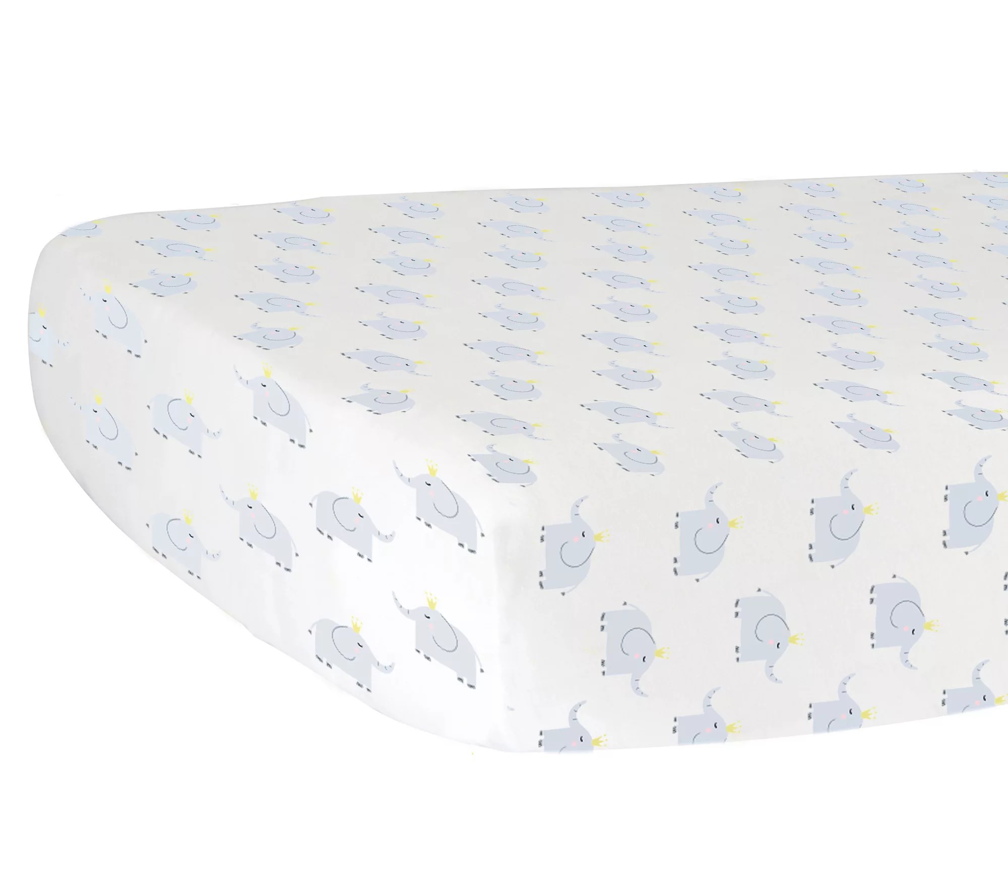 Hello Spud Elephant Fitted Crib Sheet