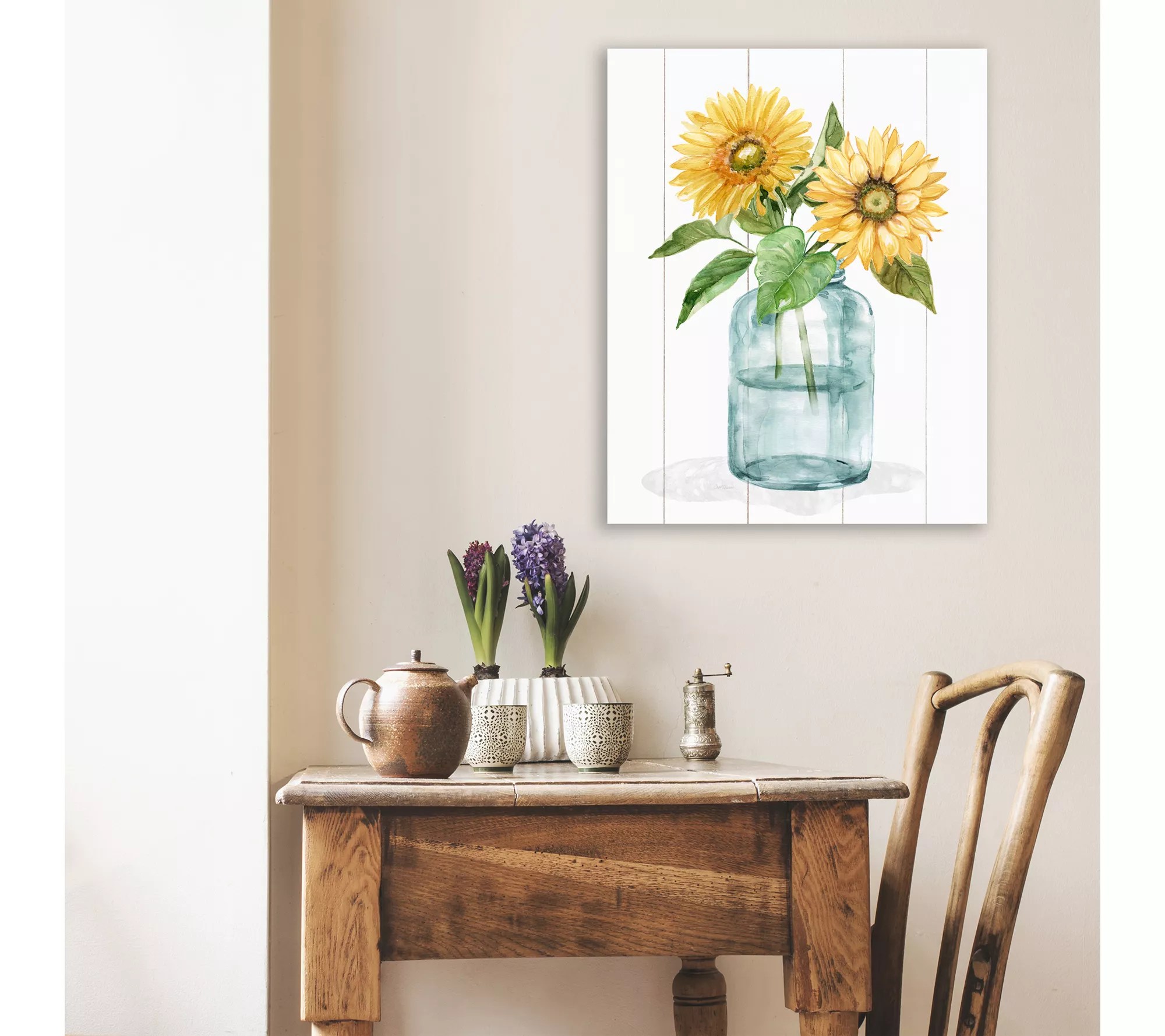 Courtside Market Sunflowers In Jar I 16x20 Canvas Wall Art