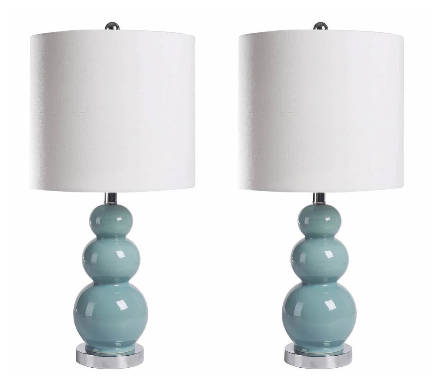 Cam Gourd French Blue Table Lamp (Set Of 2)