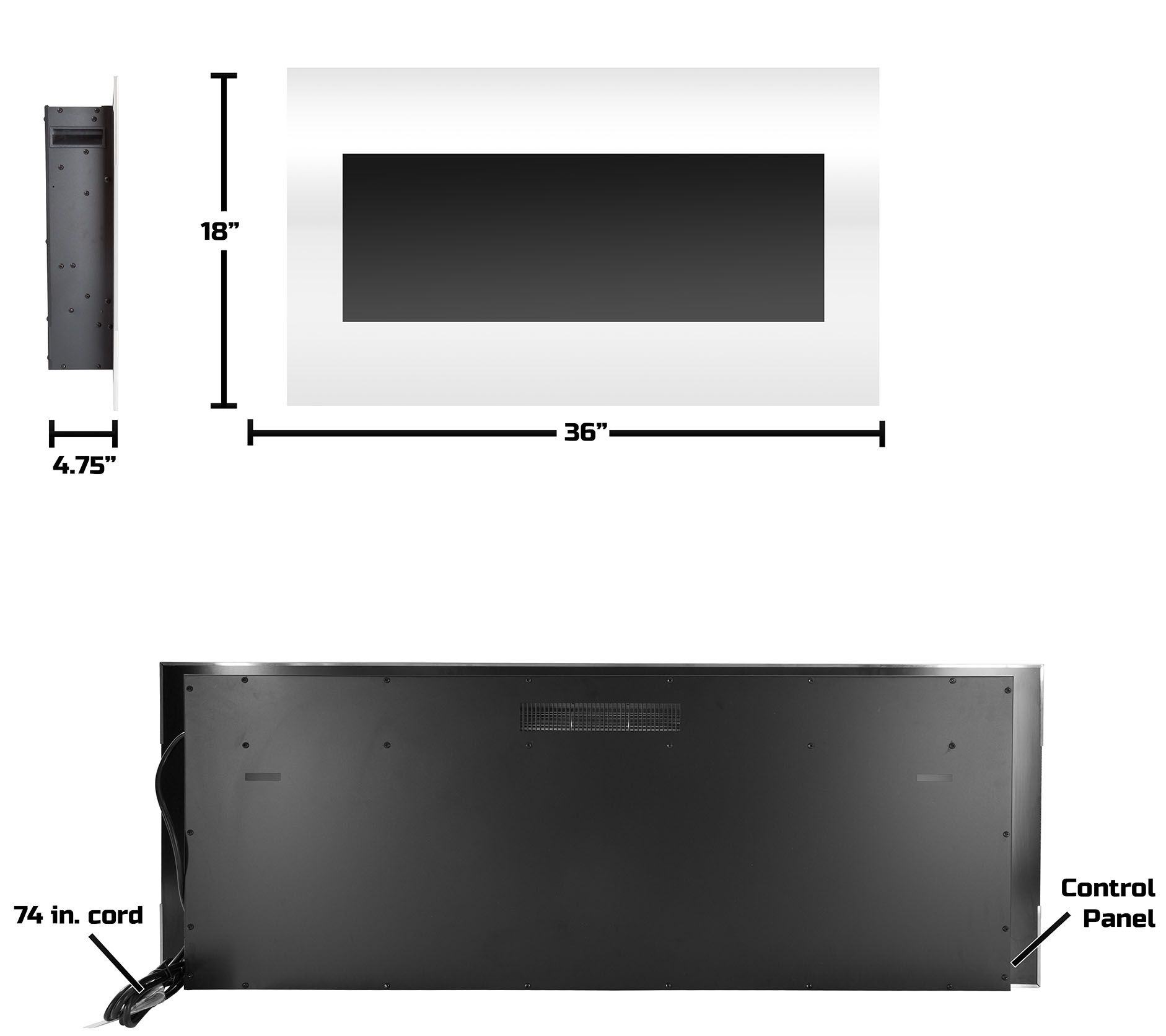 Northwest 36'' Color Changing LED Electric Fireplace White