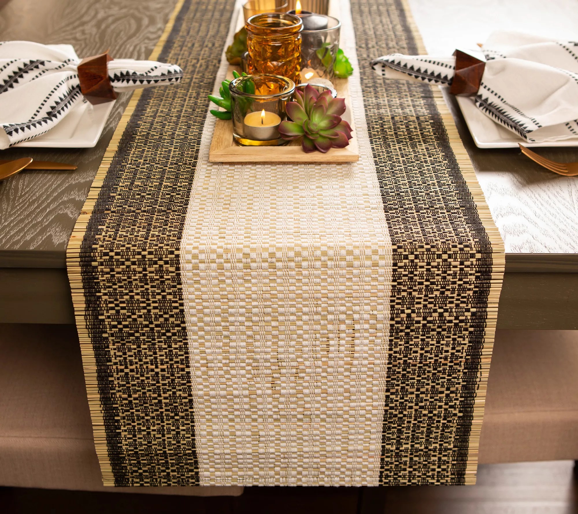 Design Imports Urban Oasis Reed Table Runner 14" x 72"