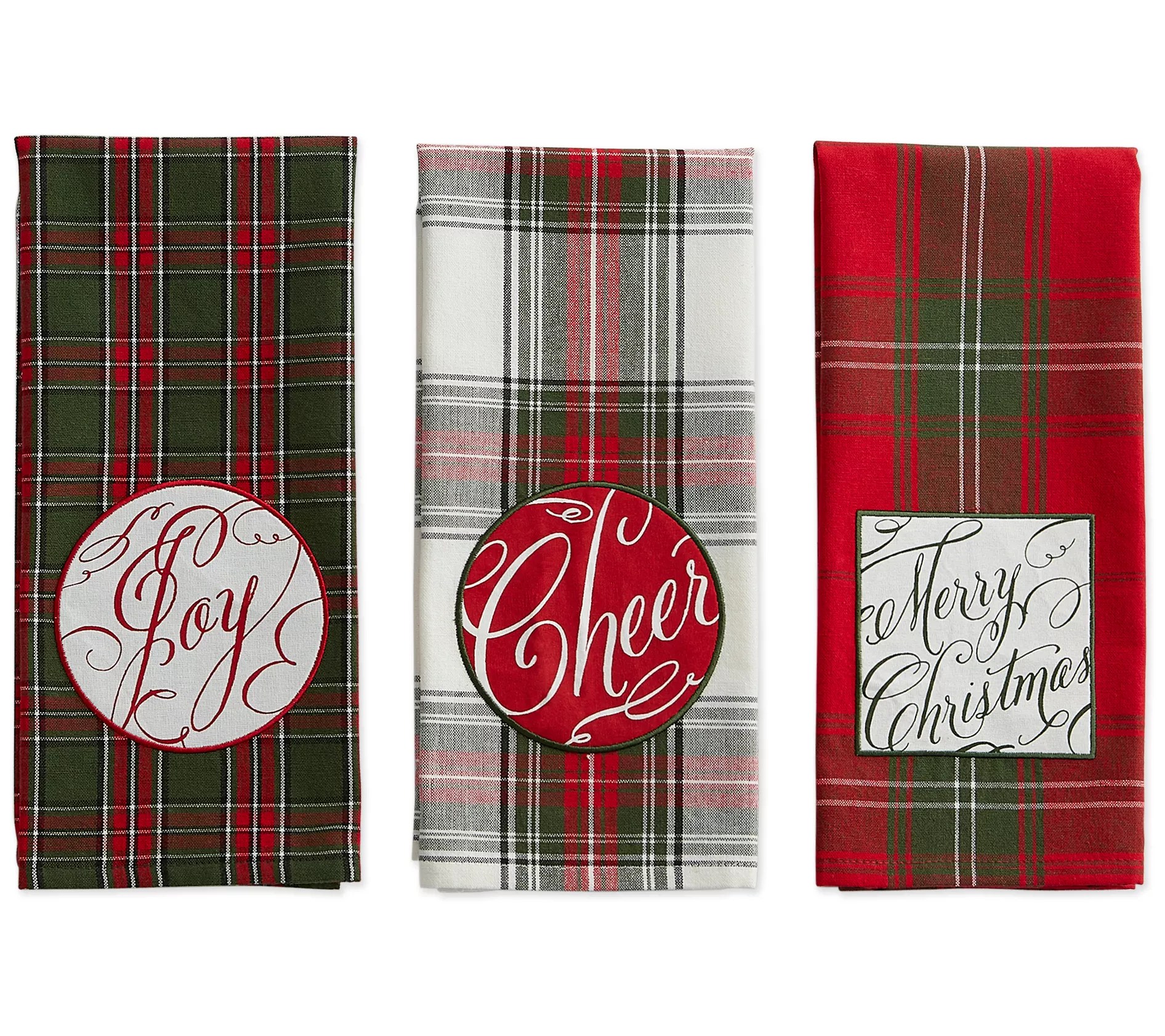 Design Imports Set of 3 Joyful Wishes Kitchen Towels