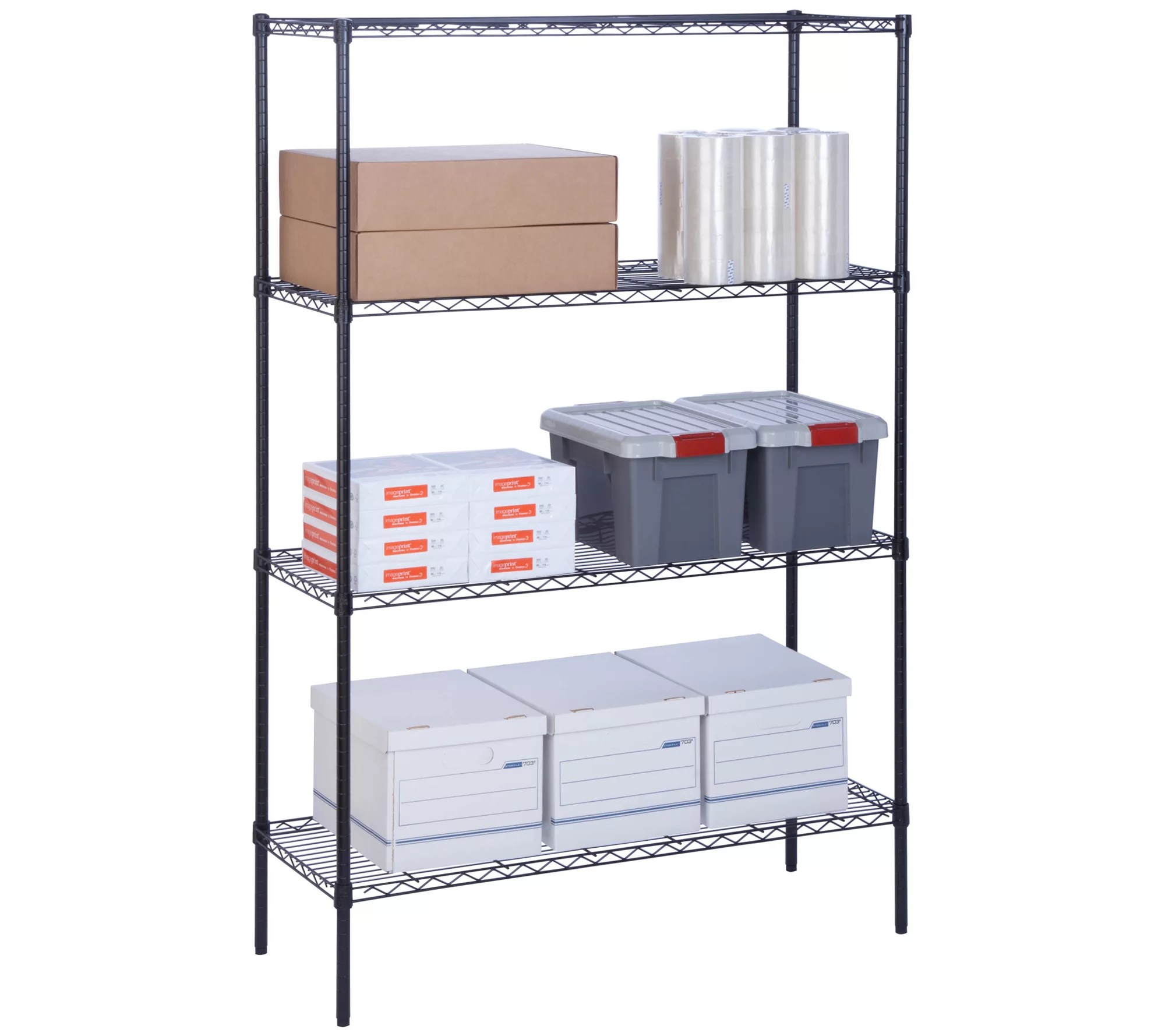 HoneyCanDo 4Tier Adjustable Shelving Unit, 18 x 48 x 72