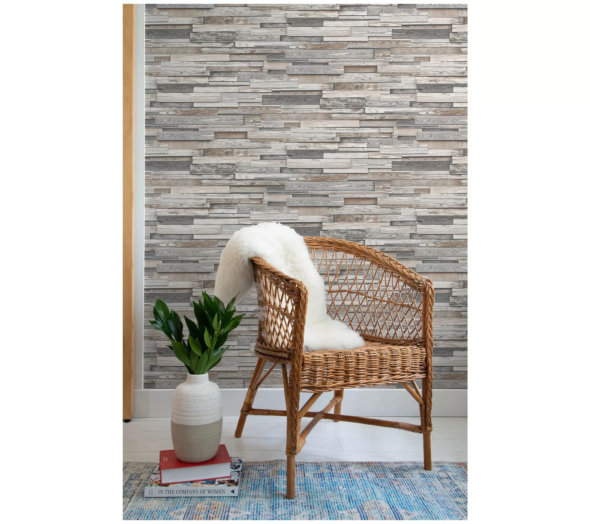 NextWall Reclaimed Wood Plank Peel and Stick Wallpaper Roll