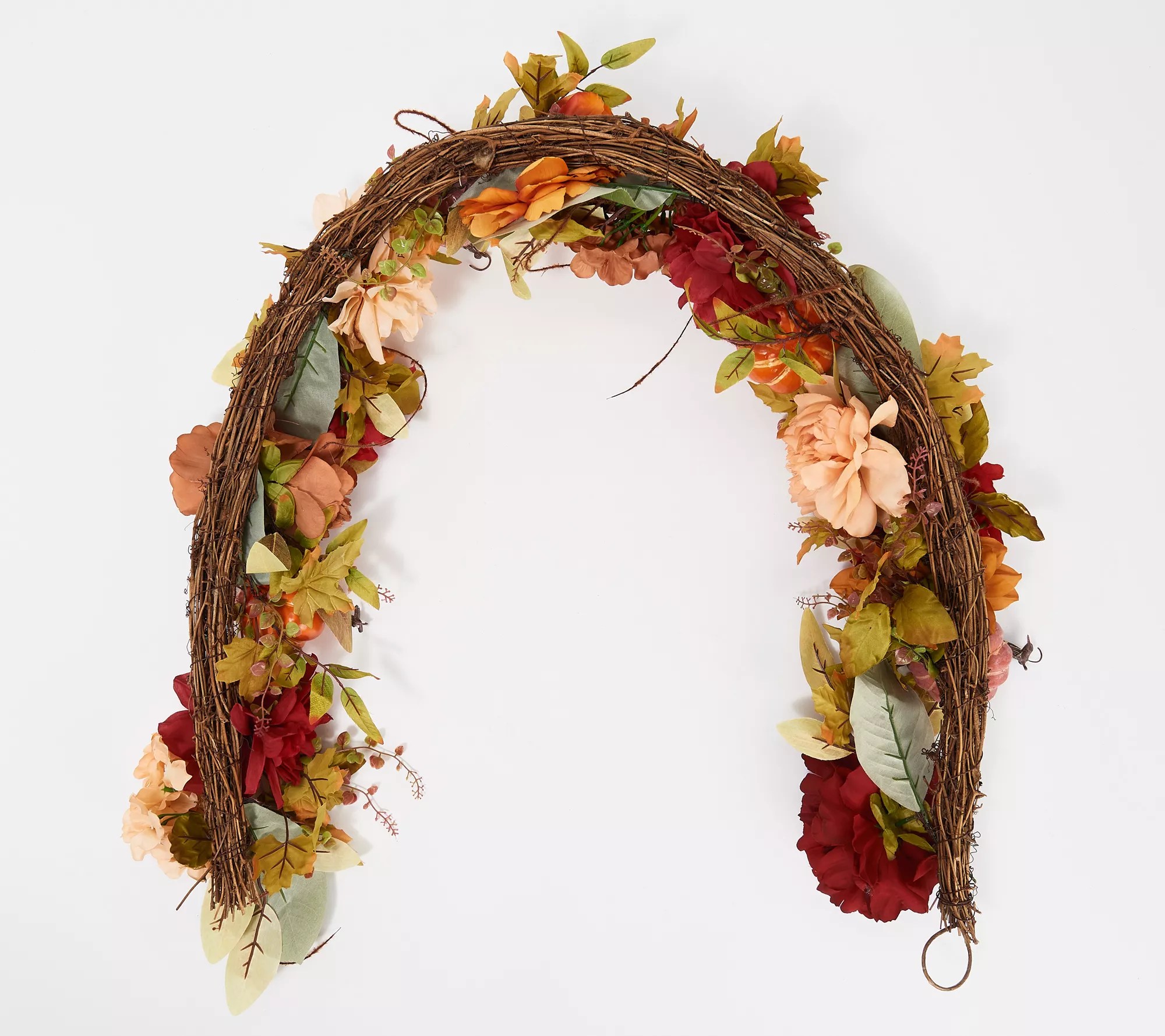 "As Is" Wicker Park 24" Pumpkin and Hydrangea Harvest Wreath