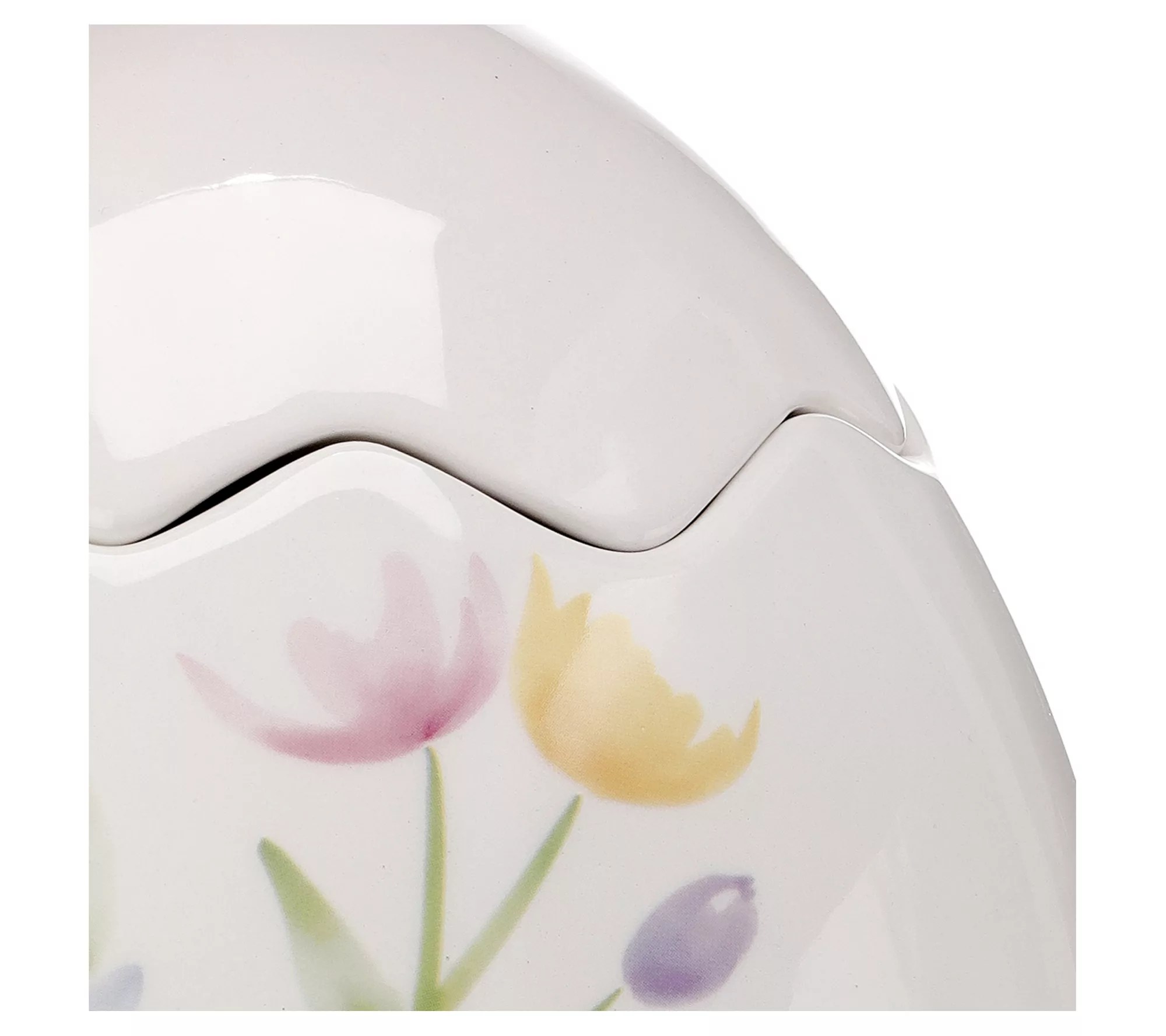 Floral Egg Vase With Lid 7.75" By Valerie